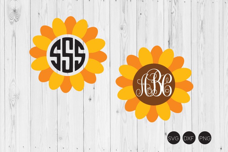 Download Sunflower Monogram Svg 413186 Cut Files Design Bundles
