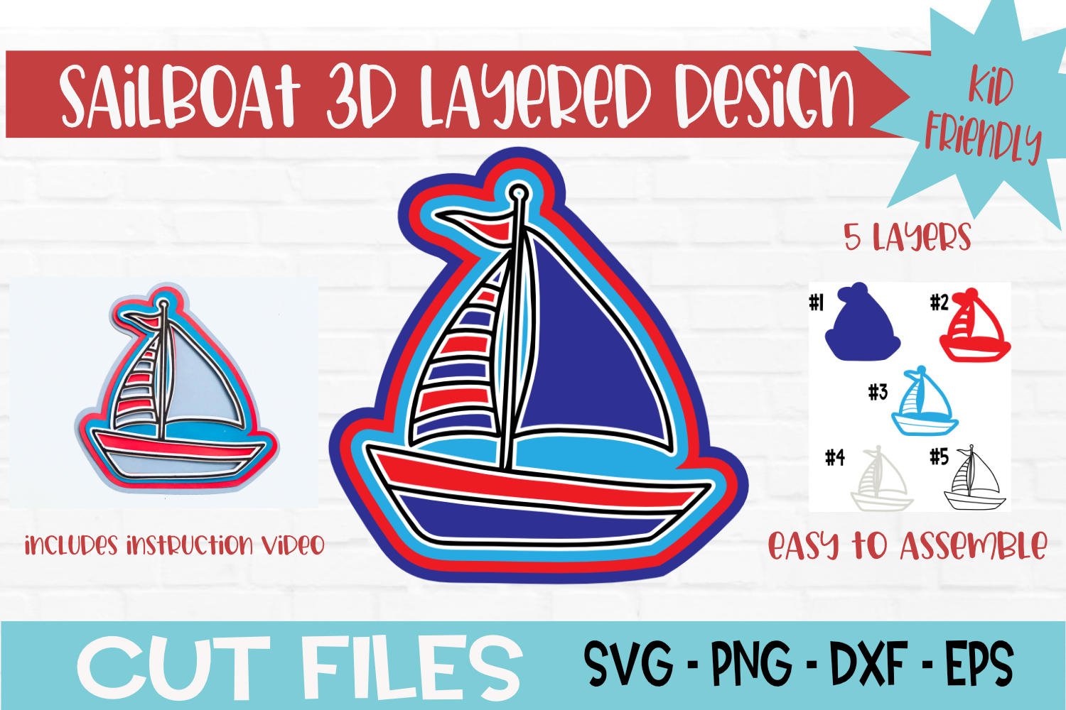 3D Sailboat Svg File Free / 3d Layered Mandalas How To ...