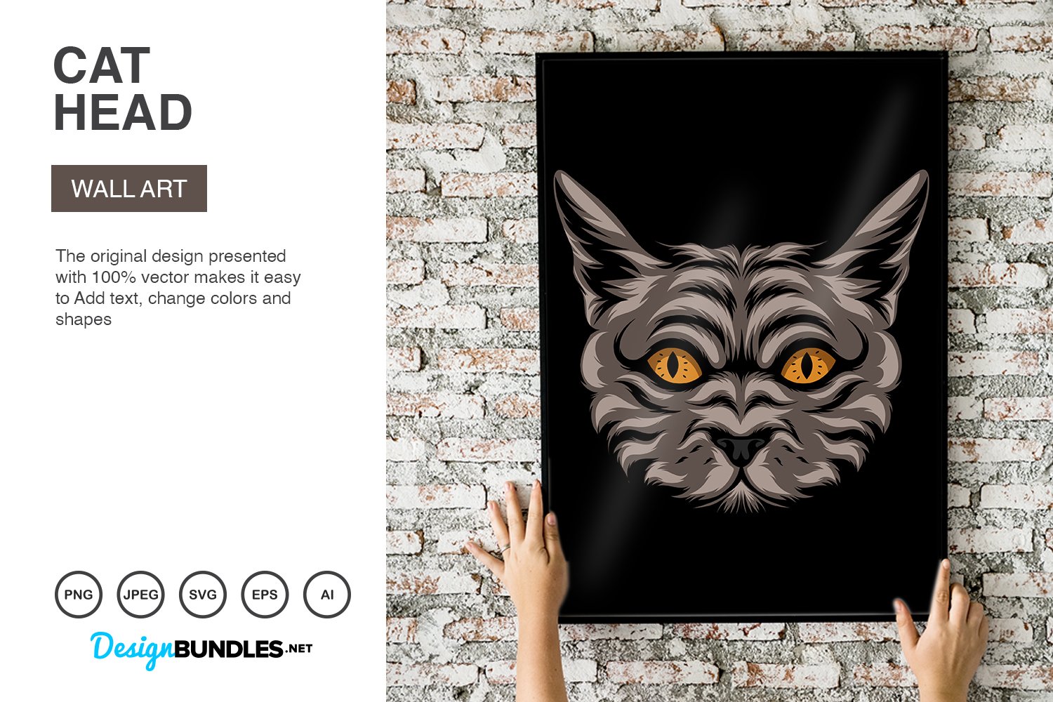 Cat Head Illustration
