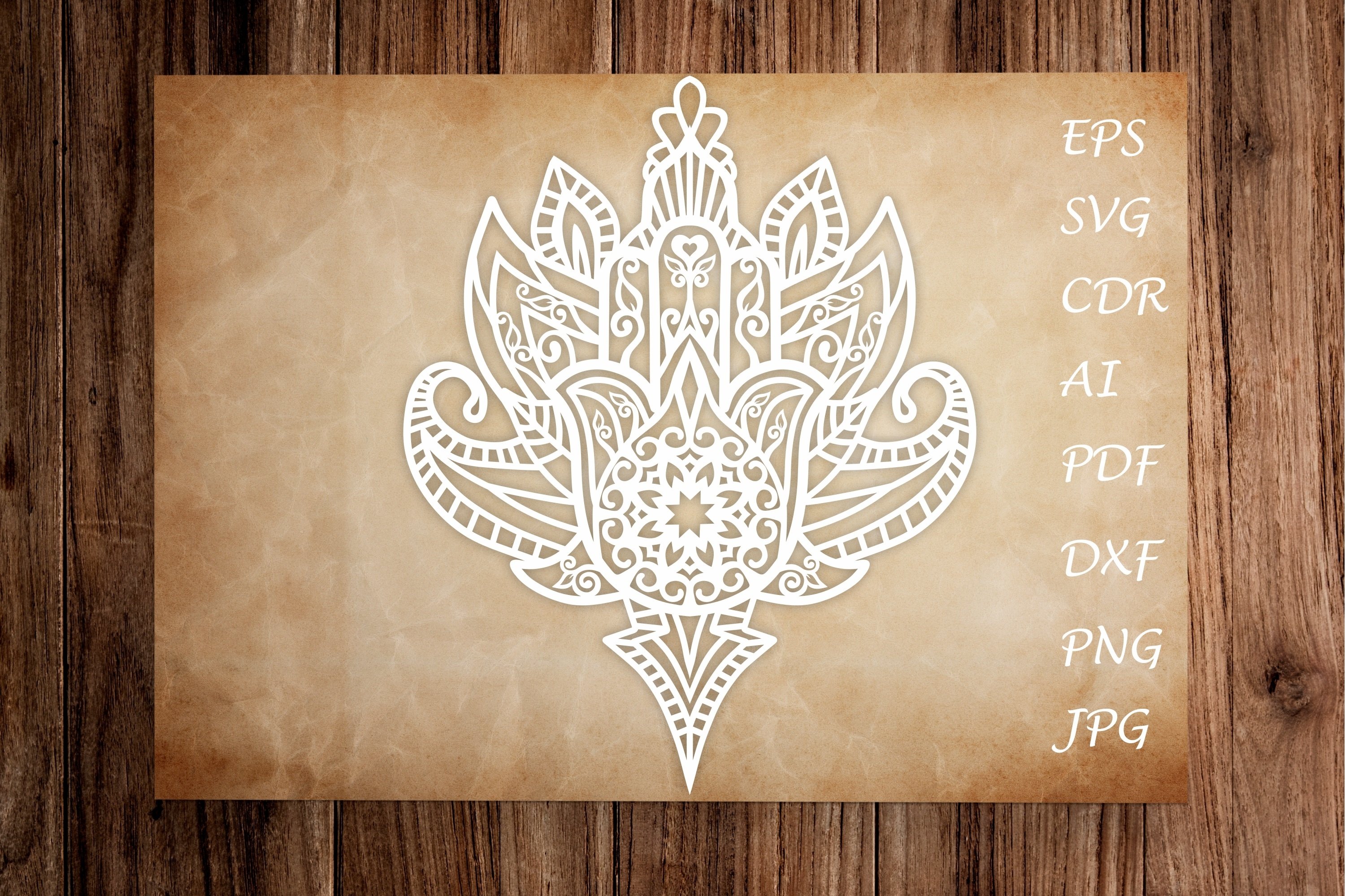Hamsa Hand template for engraving, laser and paper cutting (698382 ...