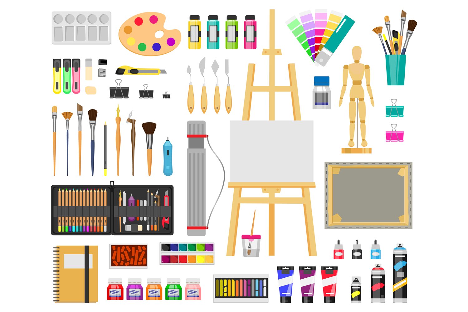 Paint art tools. Artistic supplies, painting and drawing (973096