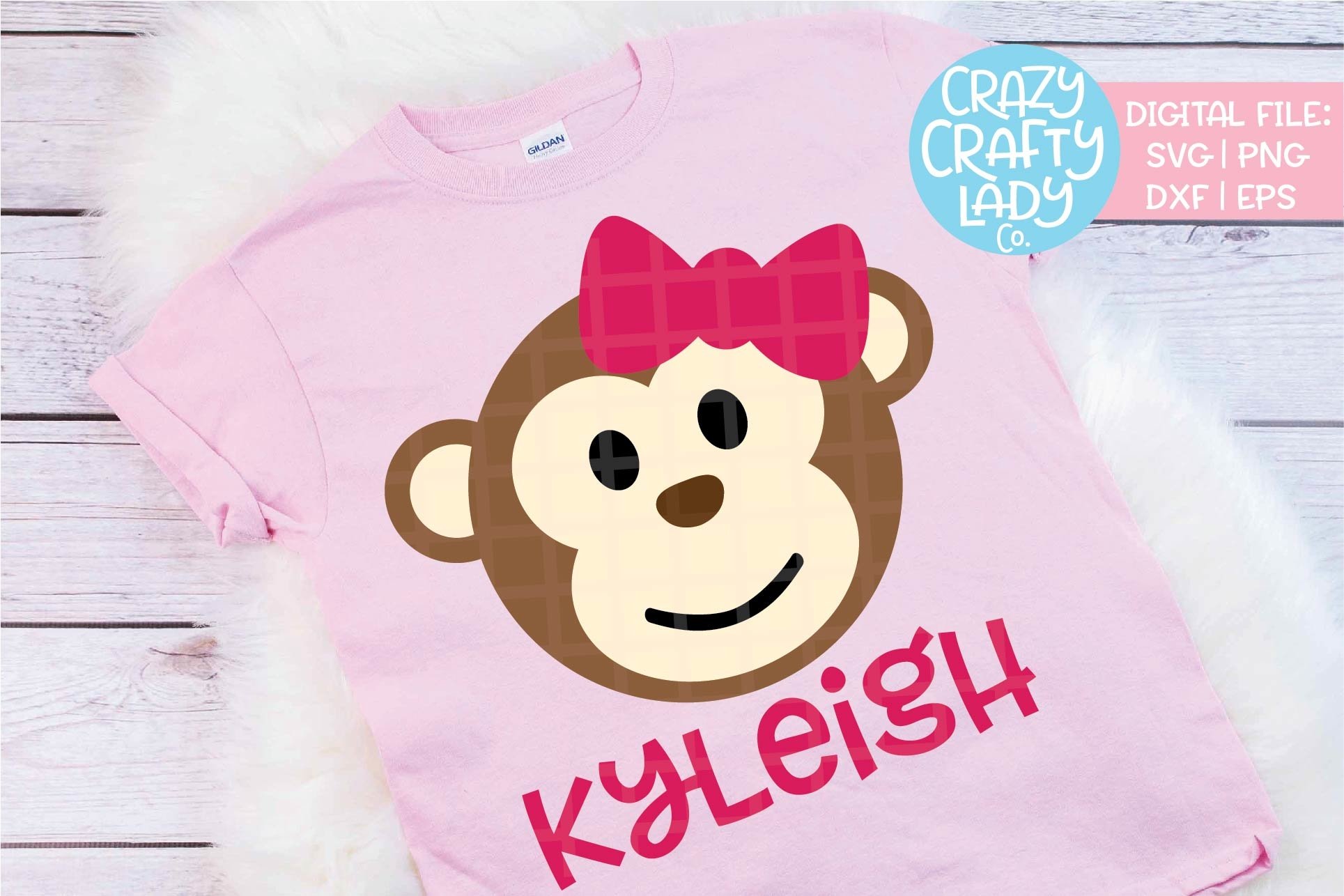 Girl Monkey Jungle Animal SVG DXF EPS PNG Cut File