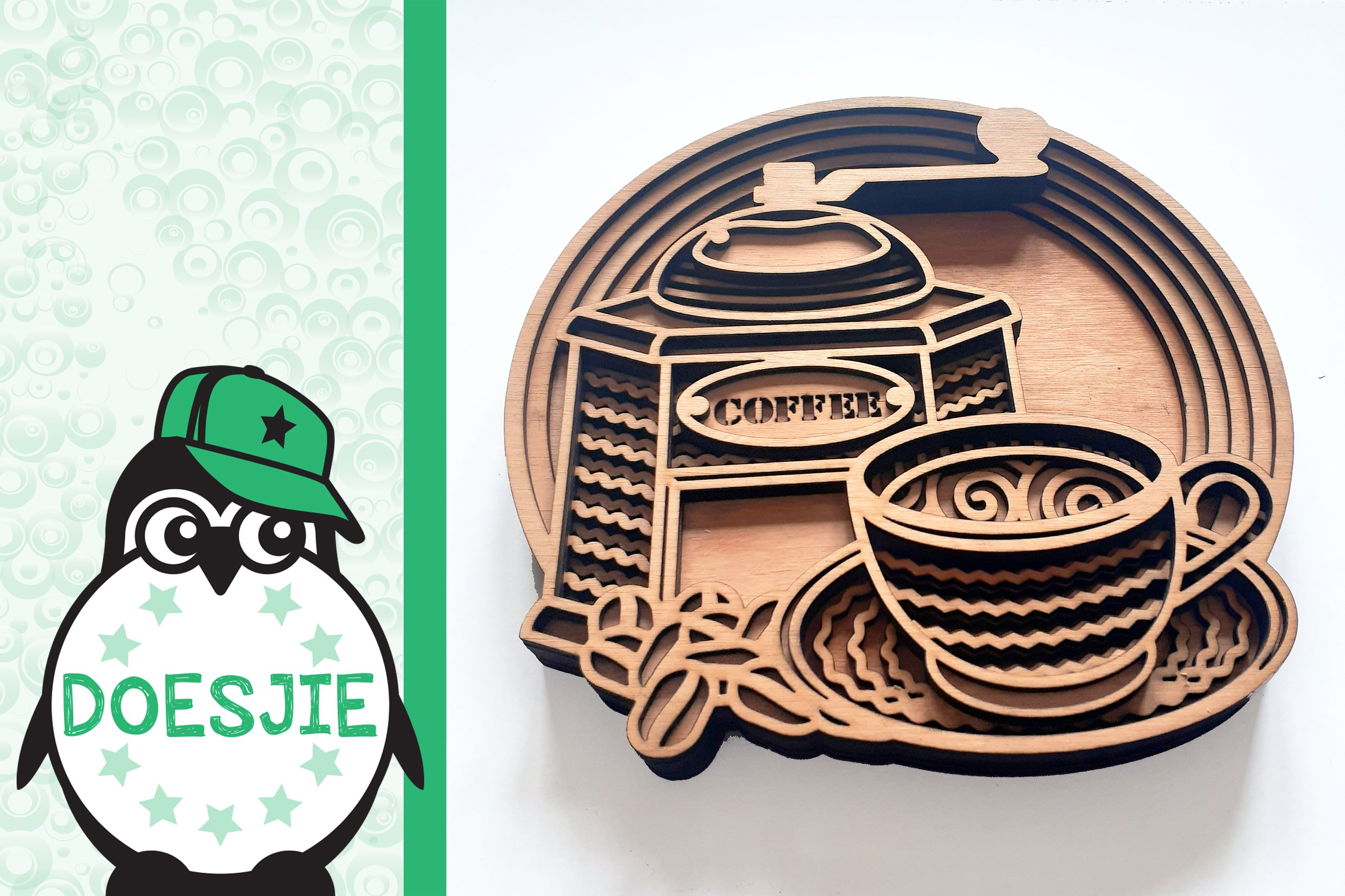 Download Coffee cup coffee grinder 3D layered svg multi layer mandala (1018399) | Cut Files | Design Bundles