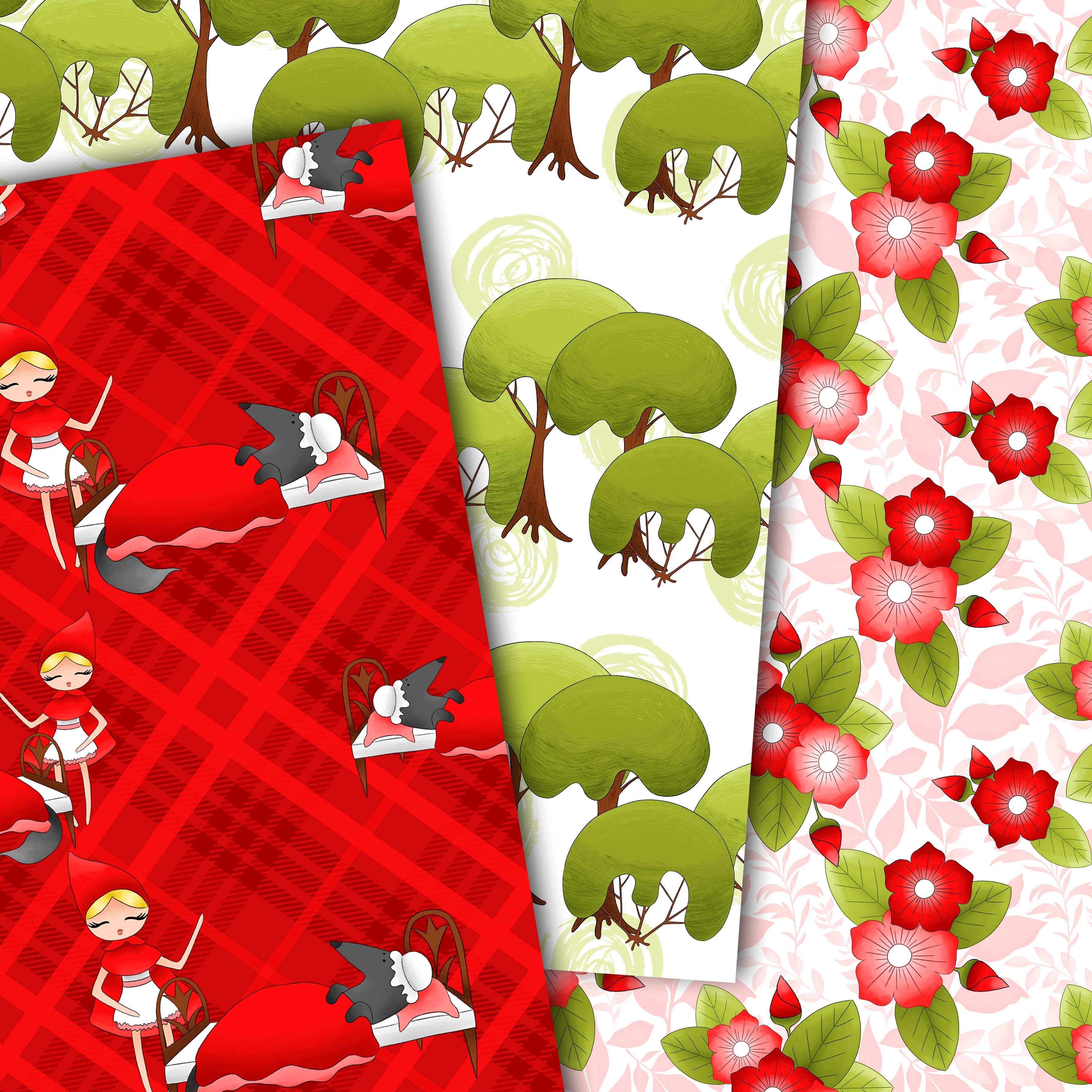 Red Riding Hood Pattern Little red riding hood pattern (102717) | Patterns | Design Bundles
