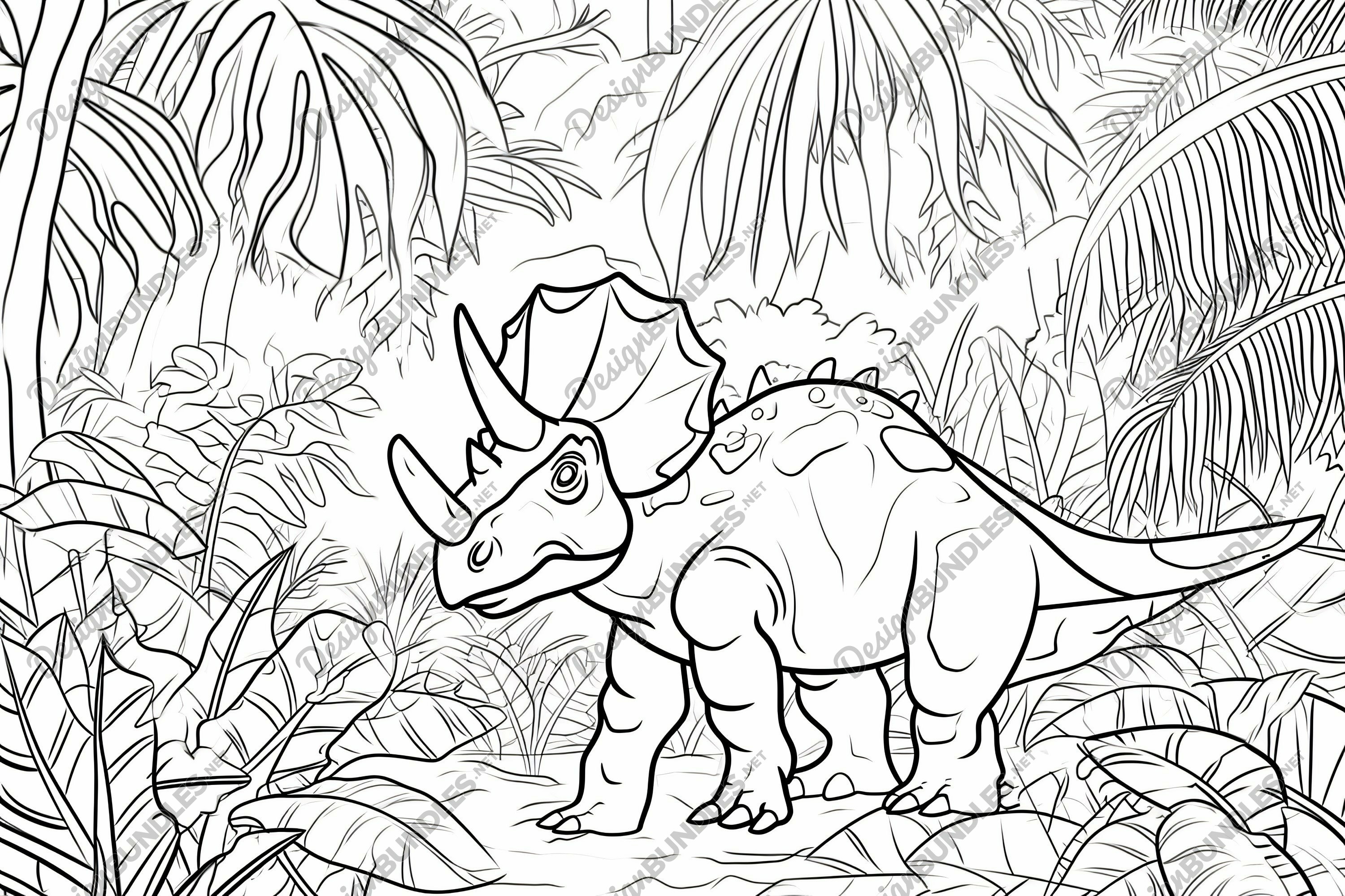 Dinosaur Coloring Sheets 8, image size:3000x2000