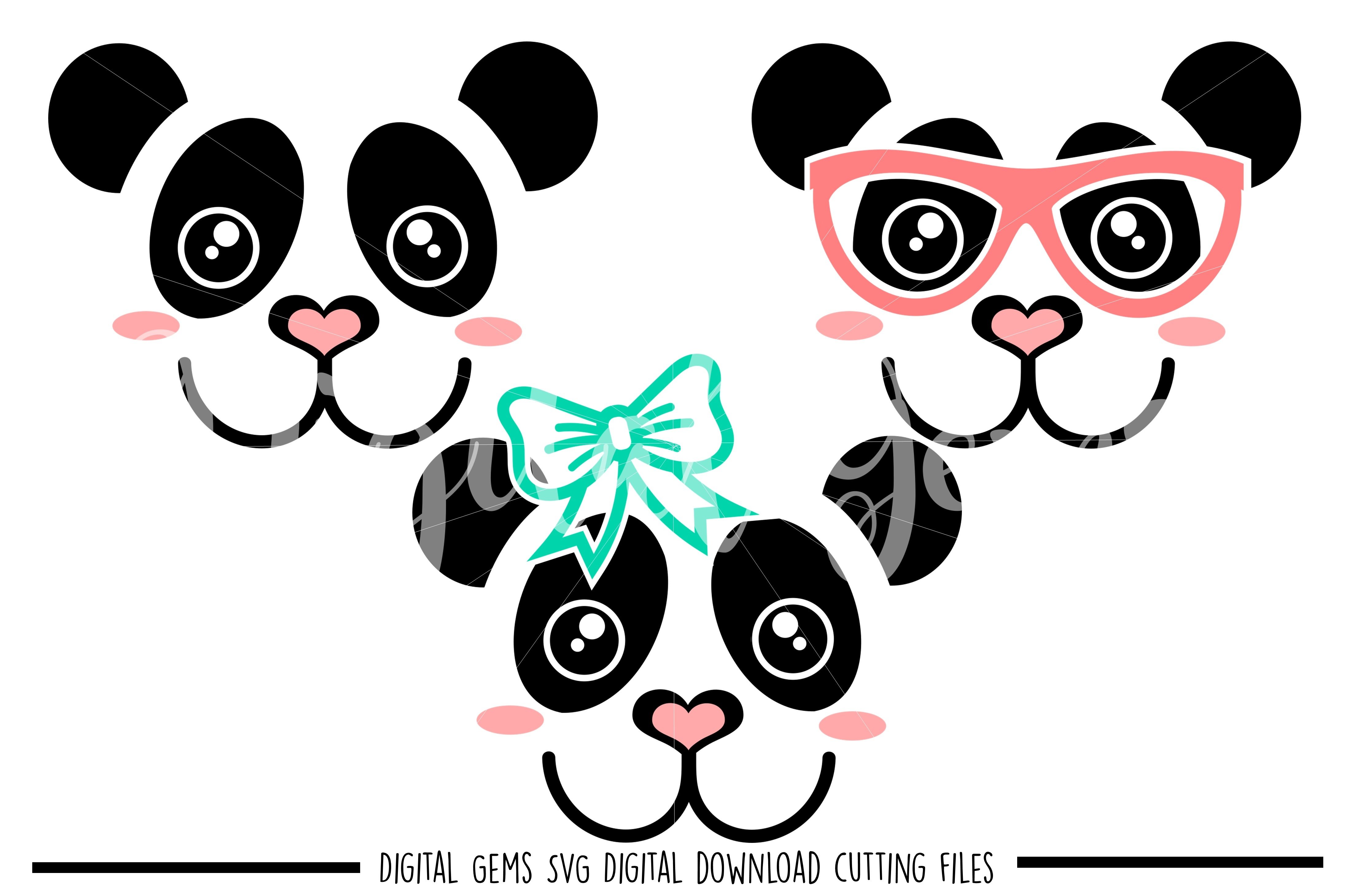 Panda Face SVG / PNG / EPS / DXF Files (32179) | SVGs | Design Bundles