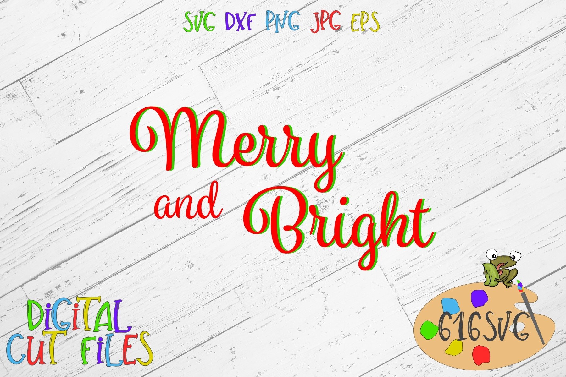 Merry and Bright SVG, DXF, JPG, PNG, AI, EPS (136060) | SVGs | Design