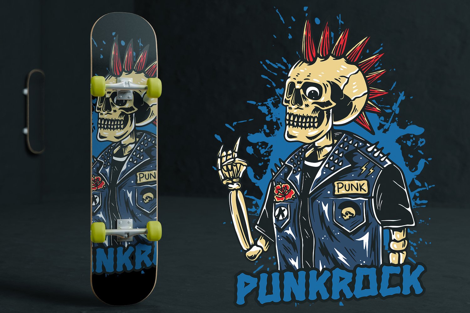 Punk Rock TShirt Design Template (545480) Illustrations Design Bundles