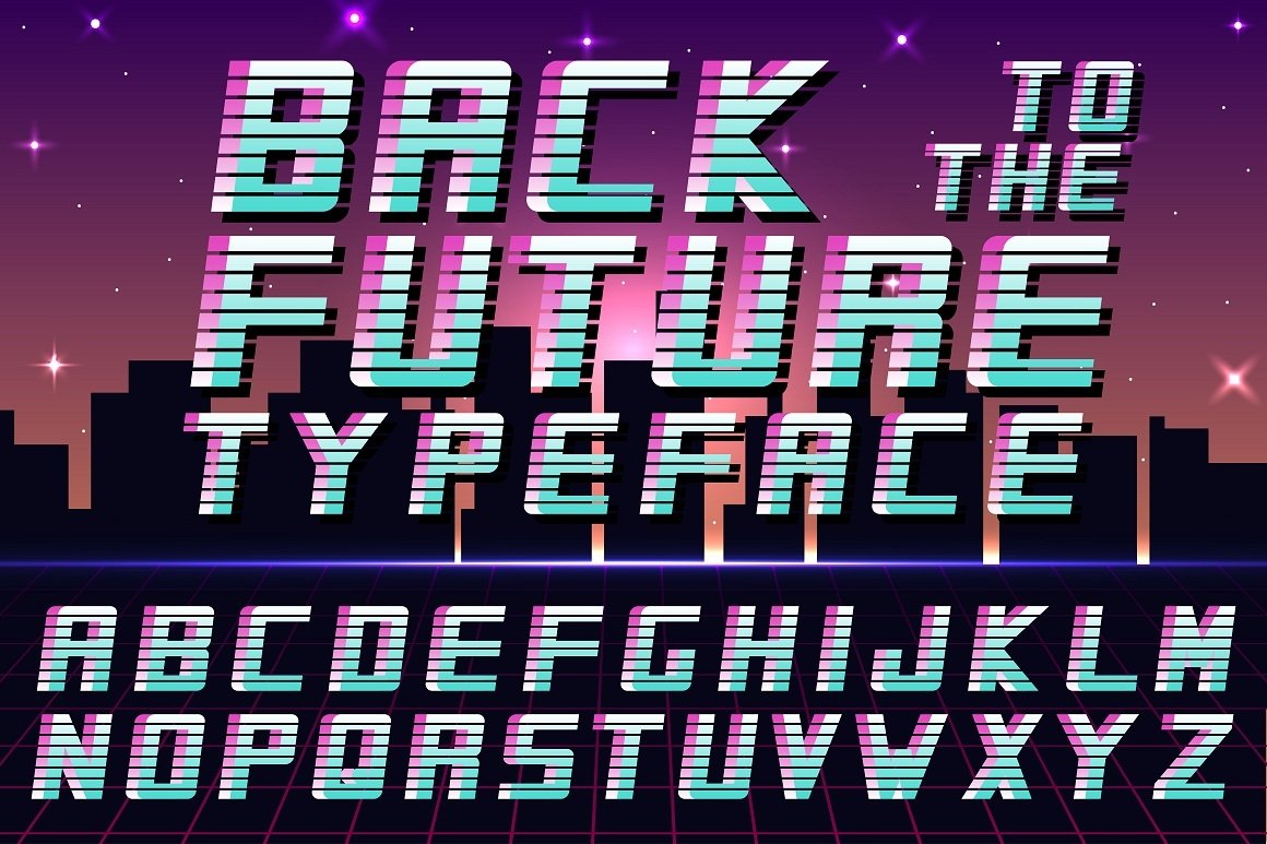 Futuristic english alphabet - 80-90s