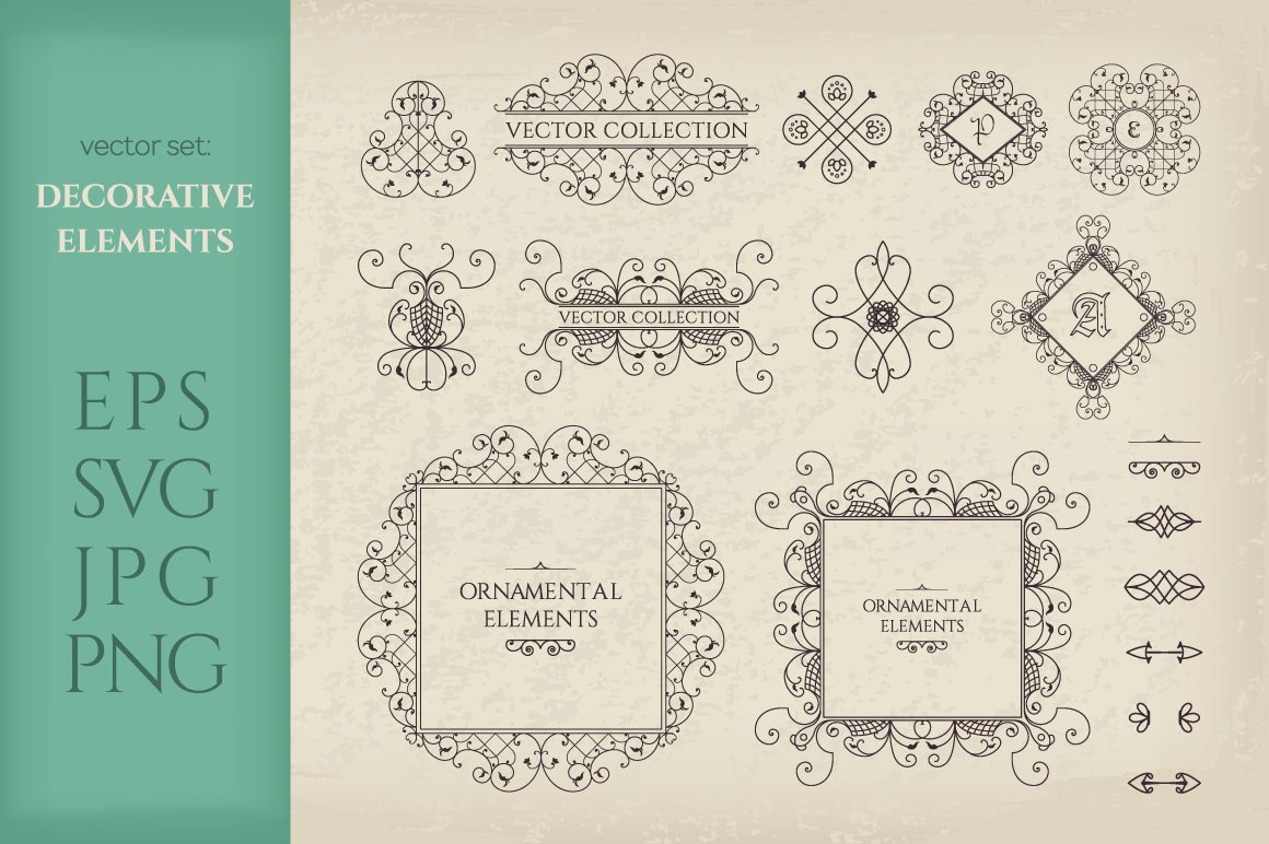 Vector Set of Page Decorations SVG EPS PNG JPG (455723) | Printables ...