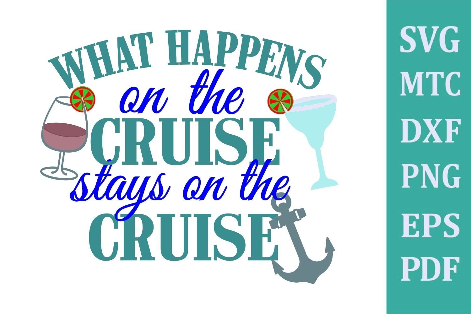 Cruise Ship What Happens on a Cruise Bundle of 4 Cut File (567211