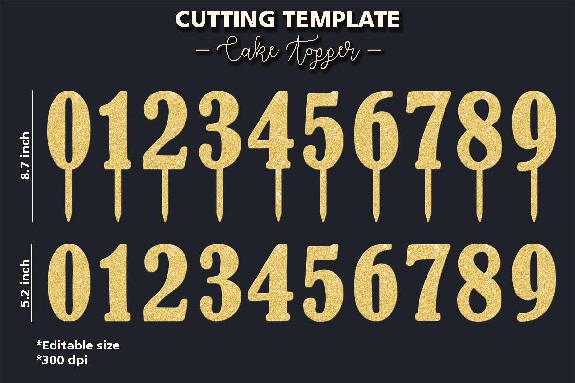 happy birthday numbers cake topper cutting template 404704 svgs design bundles