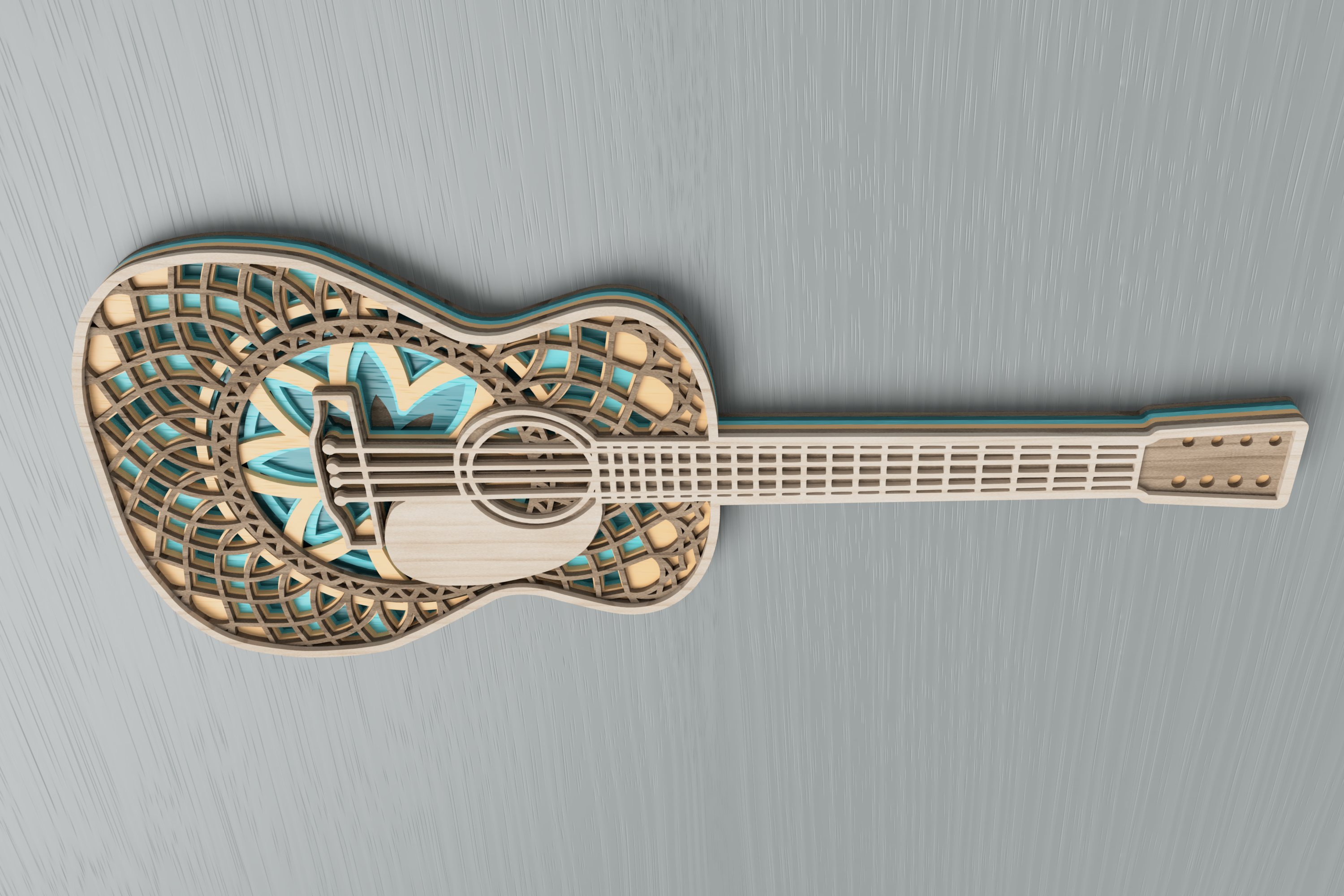 Guitar laser cut file (1147183) Cut Files Design Bundles