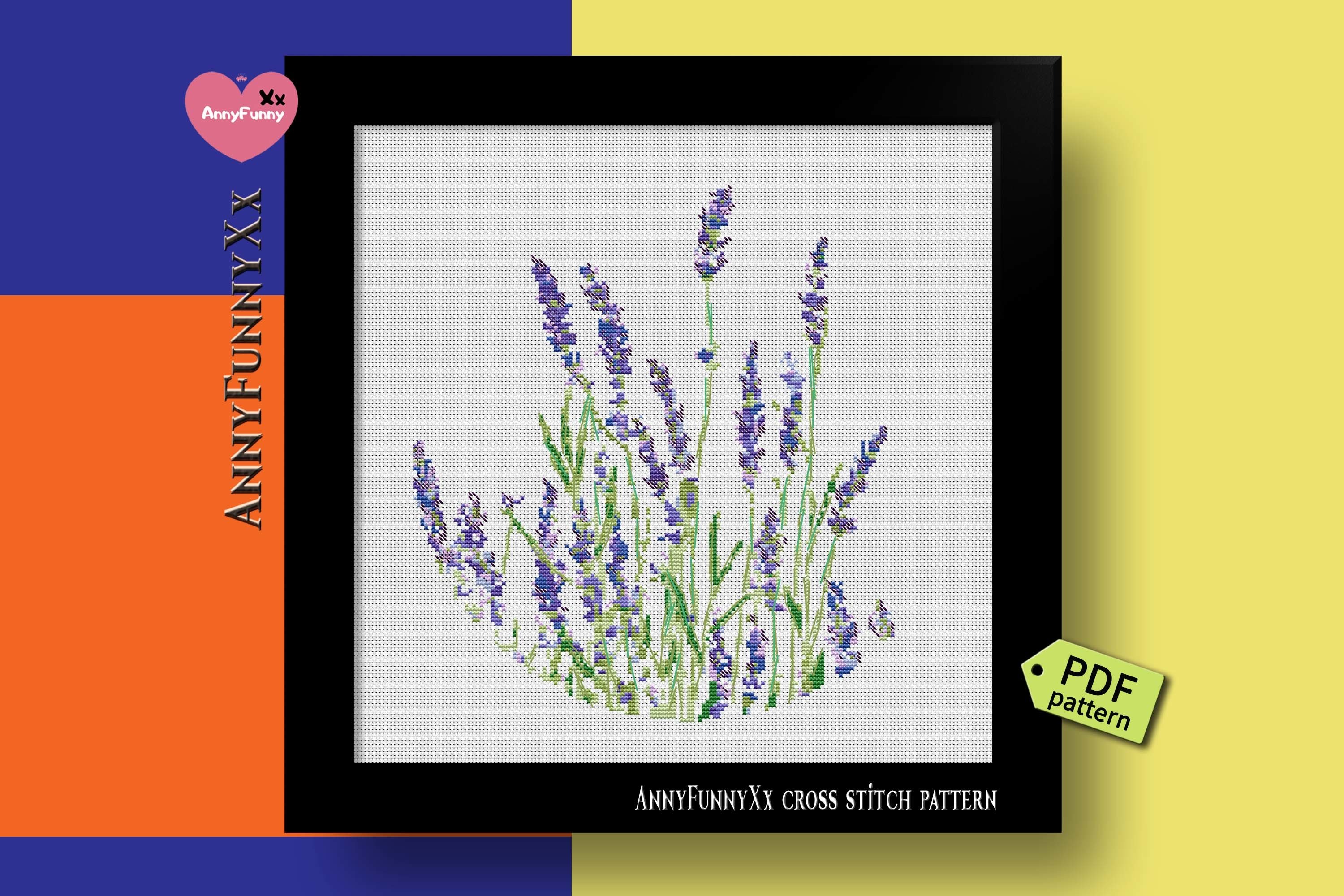 Lavender cross stitch pattern PDF, Floral, flowers (581678) | Designs ...