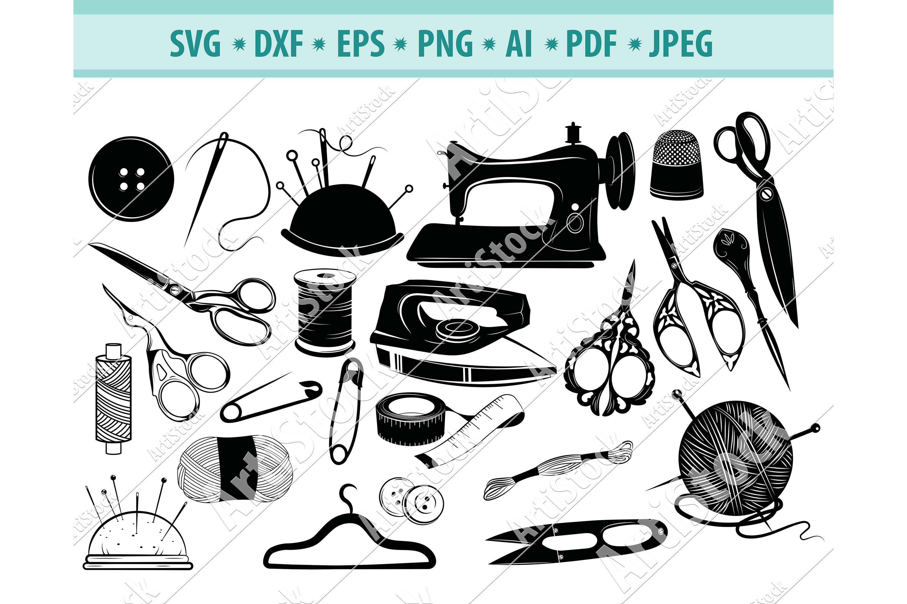 SEWING SVG, Sewing machine svg, Scissors svg, Dxf, (424613)