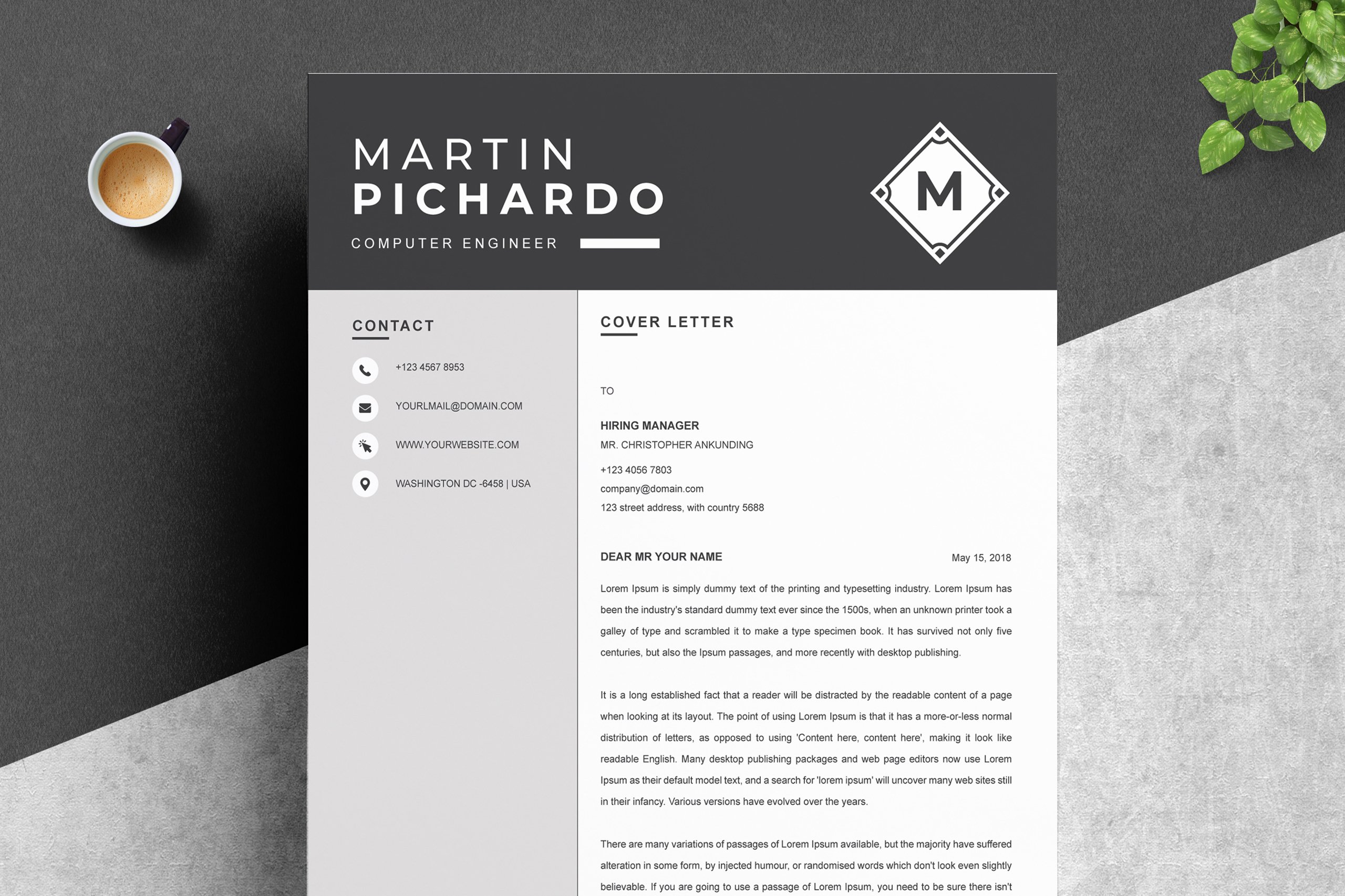 Download Resume Cv Design Template Ms Word 997657 Resume Templates Design Bundles