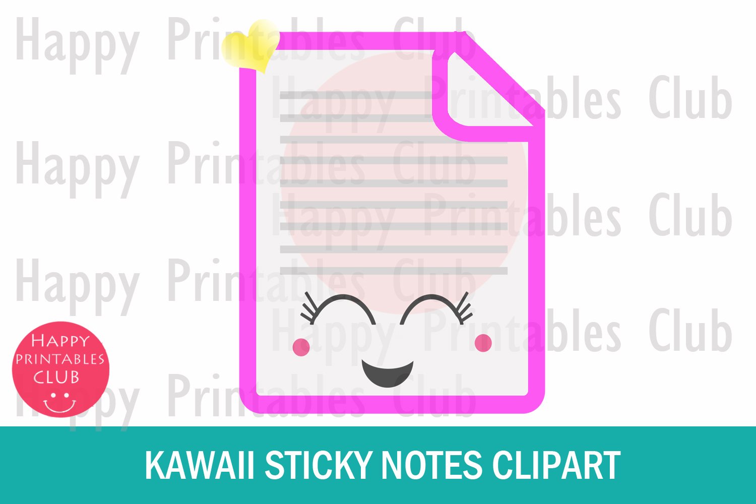 40 Kawaii Sticky Notes Clipart- Post It Notes Clipart Images (156757 ...