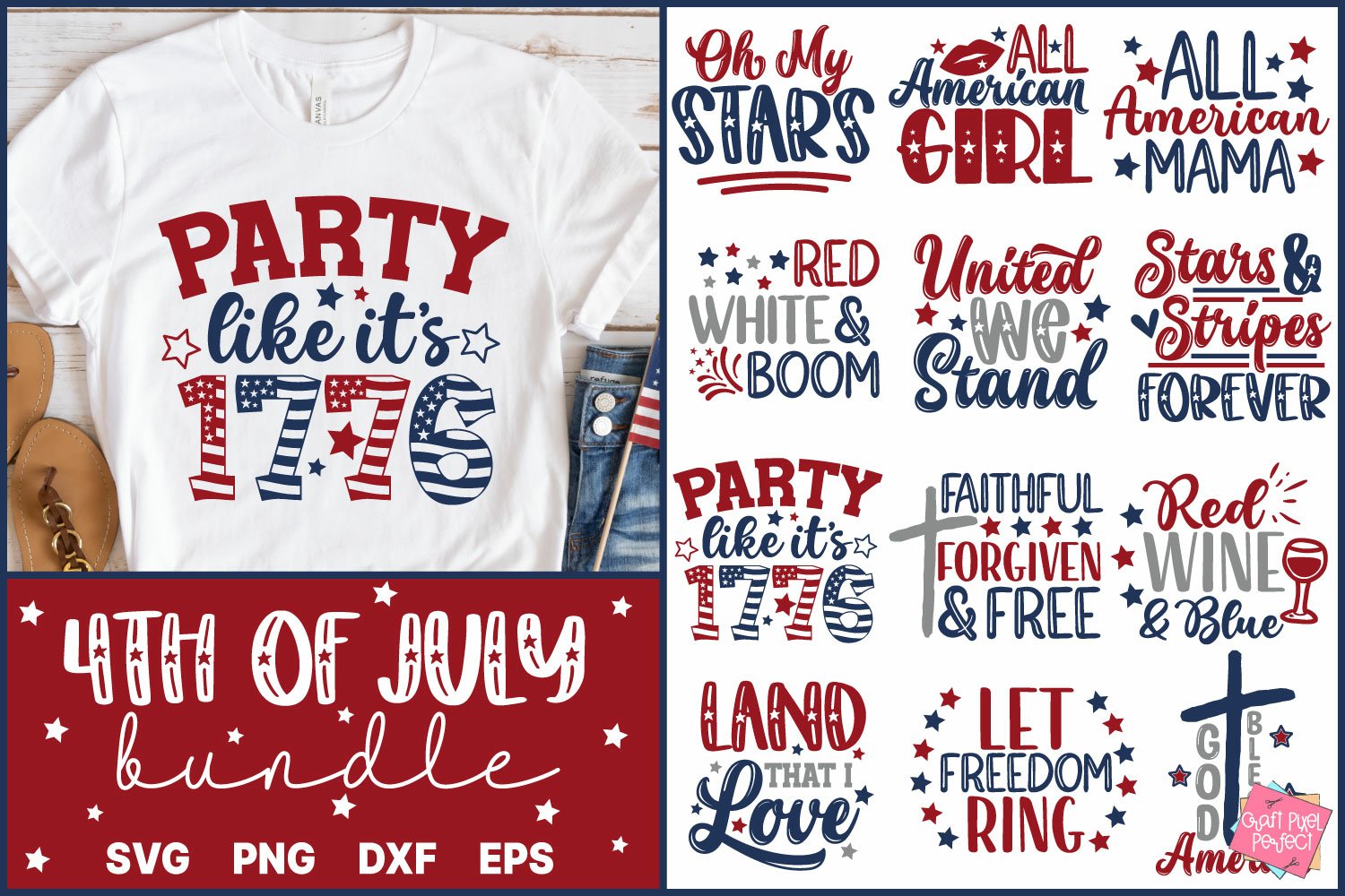 4th Of July Svg Bundle, Patriotic Shirt, Independence Day