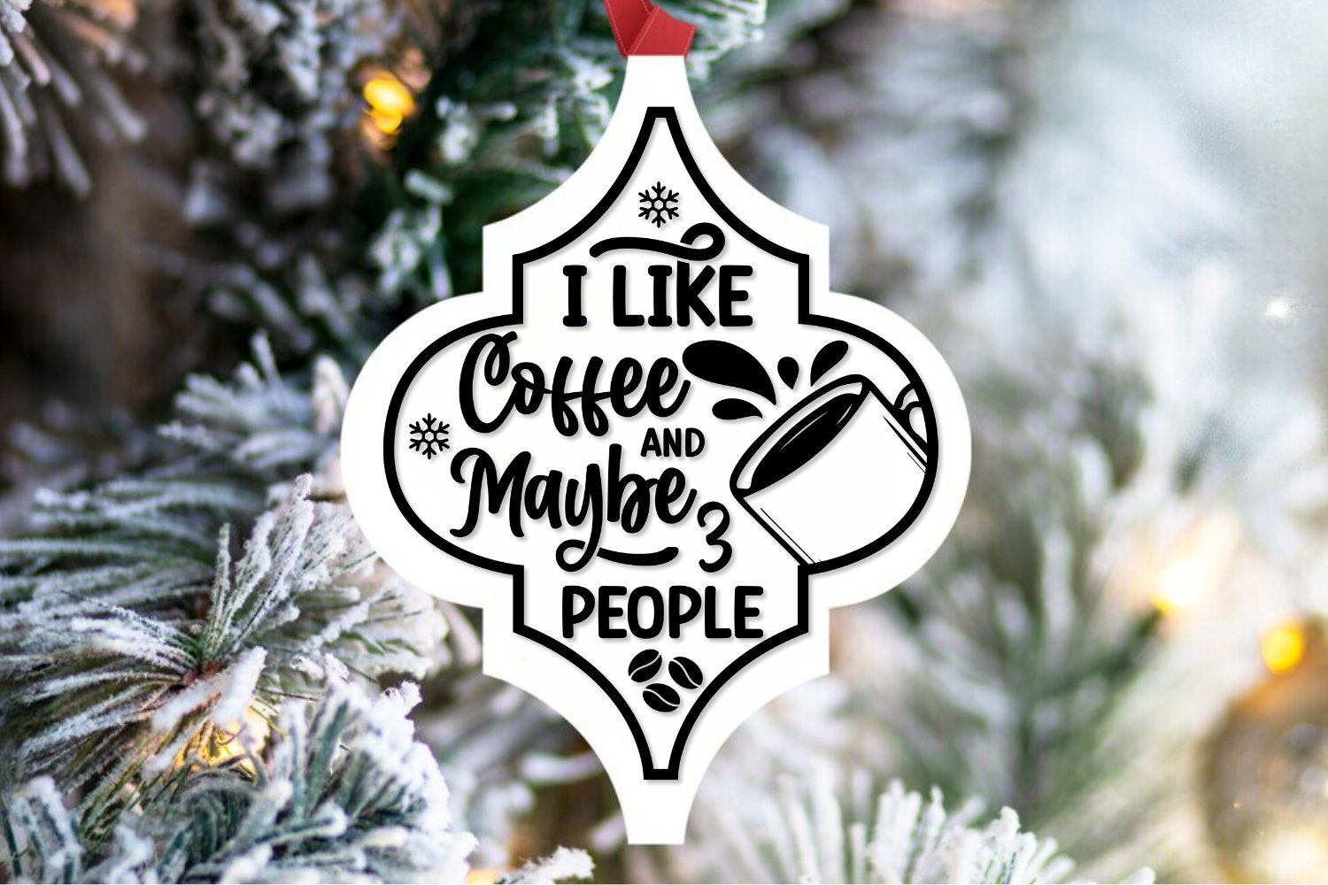 Funny Christmas Coffee Arabesque Ornaments Bundle, Arabesque, image size:1500x1000