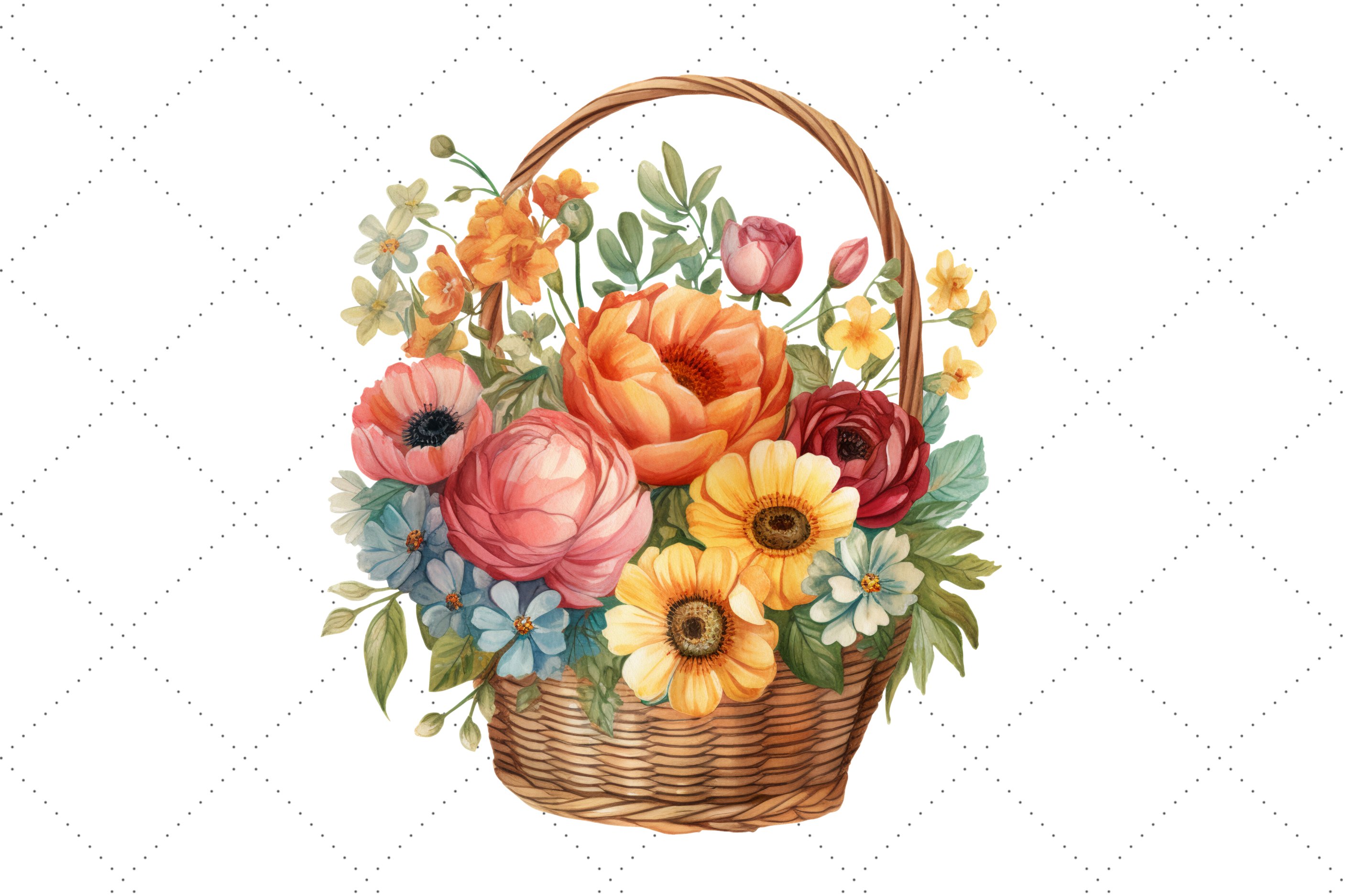 Flower Basket Clip Art