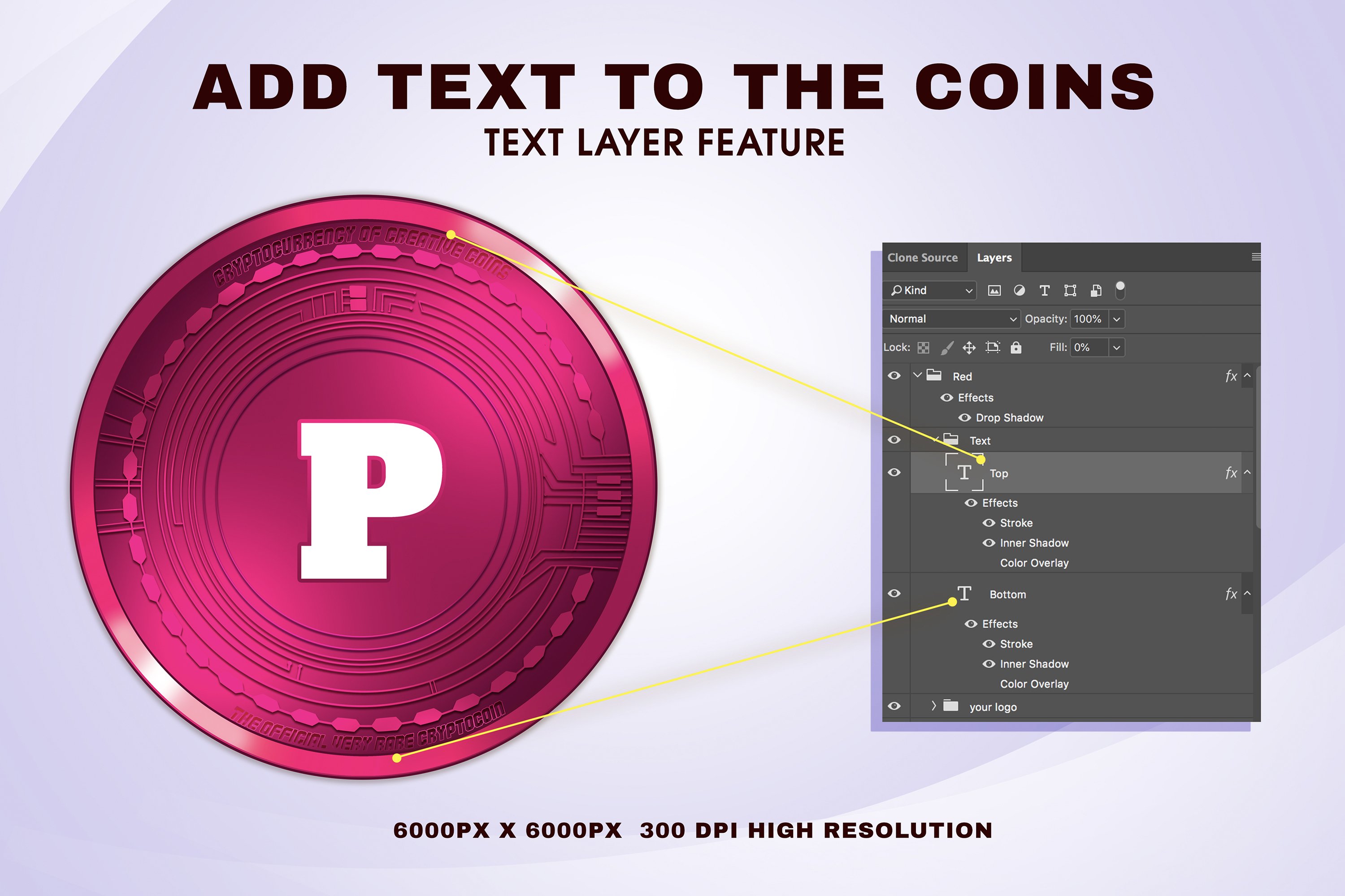 Crypto Currency Coin Mockup High Resolution