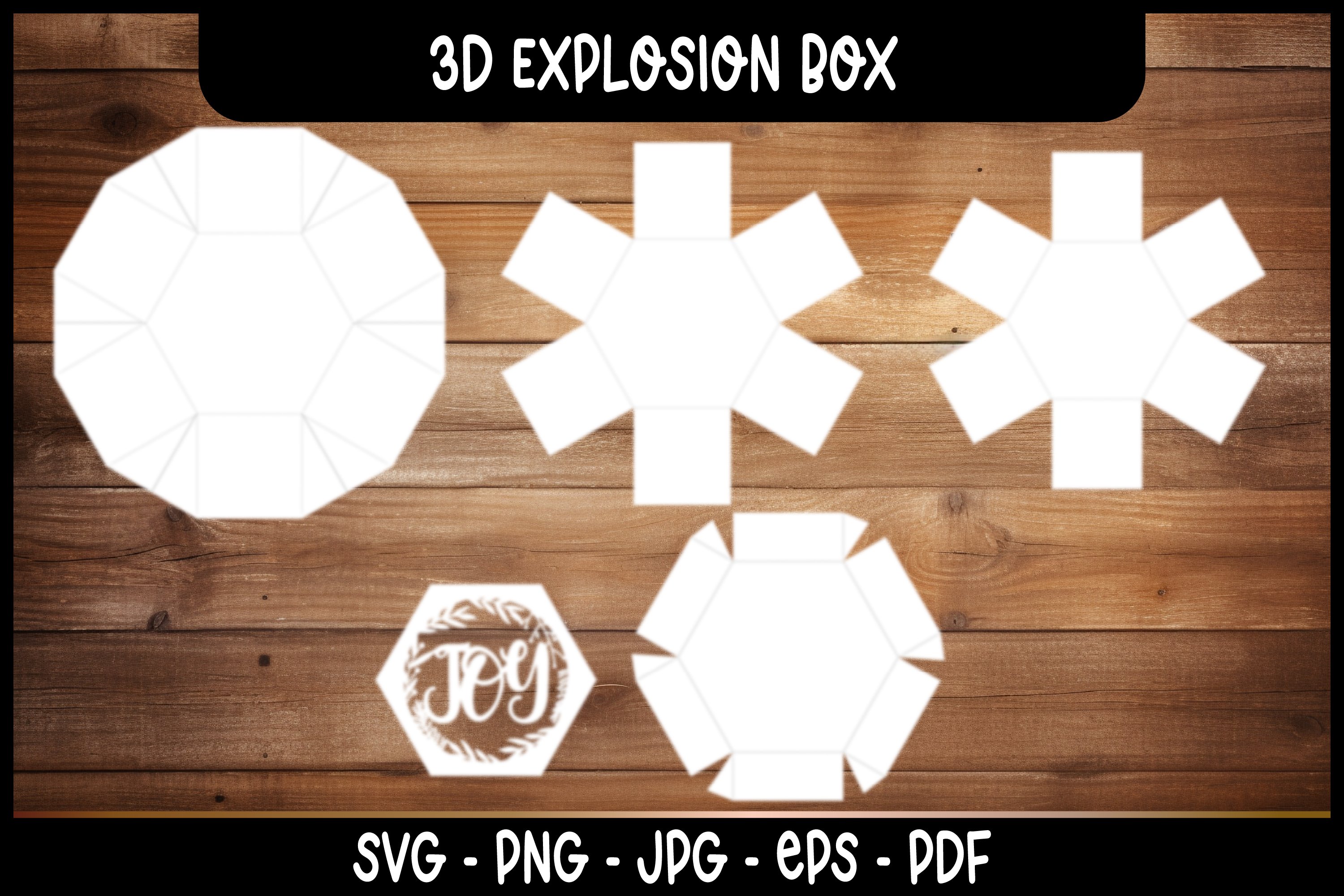 Hexagon Explosion Box Template