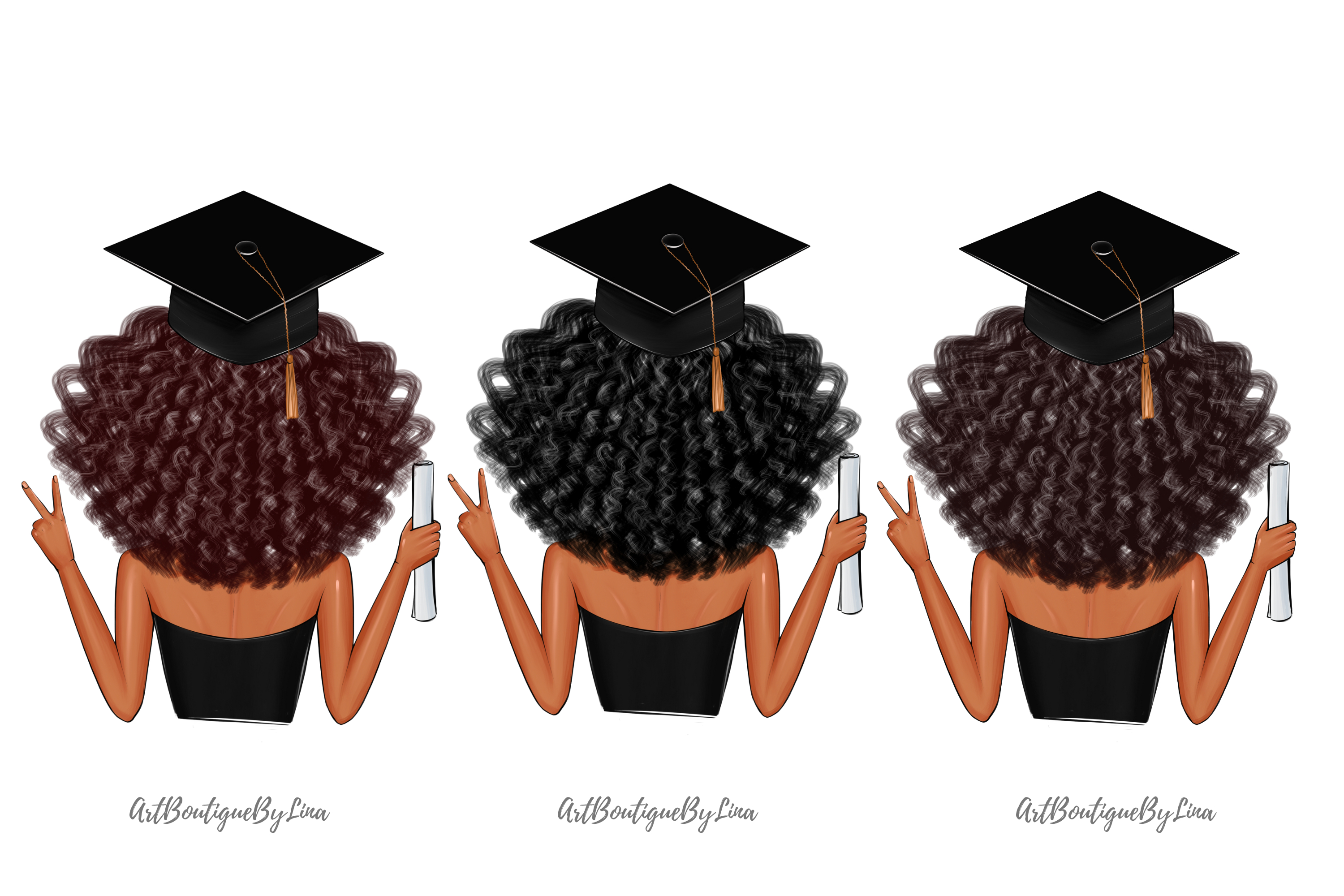 African American American Girl Graduation Outfit Senior Black