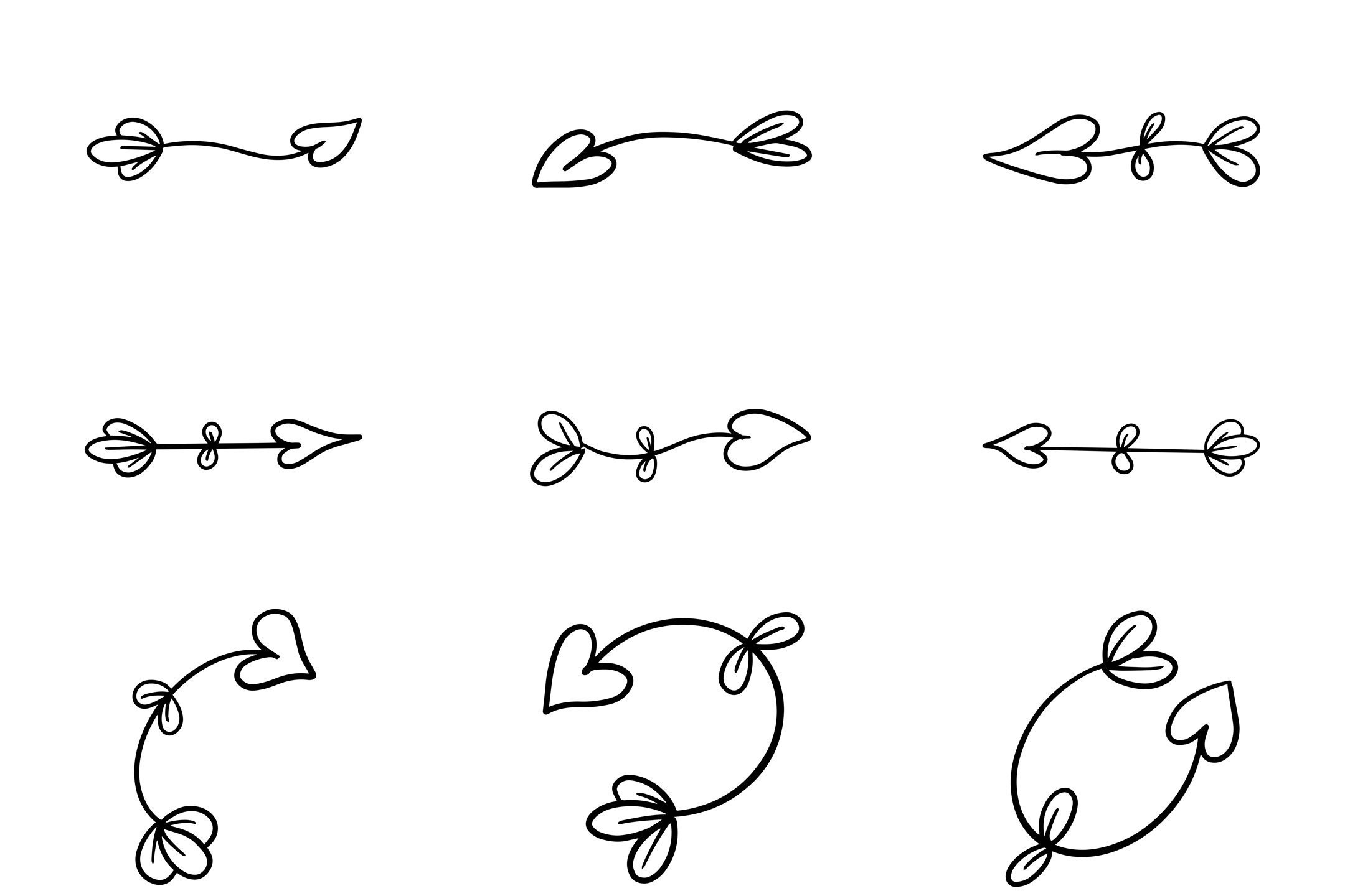 50 Floral Divider Leaf Arrow Lines Swirl Border Separators, image size:2160x1440