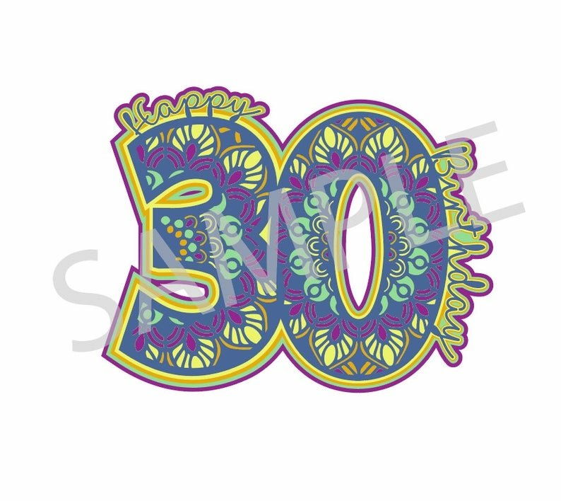 Download 3d 30th Birthday Mandala Cake Topper Layered One Birthday 1200167 Cut Files Design Bundles