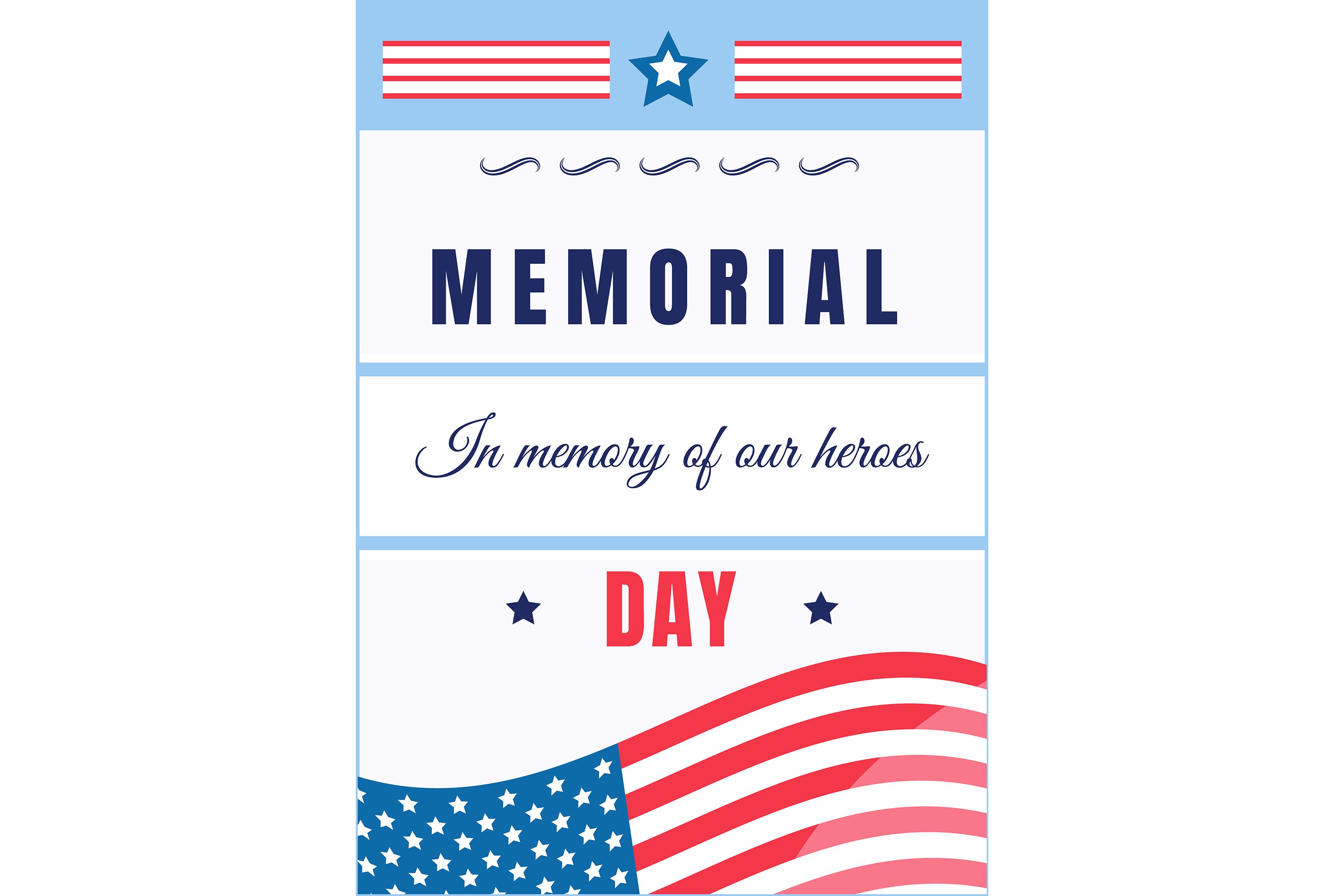 Download Memorial Day Poster Flat Vector Template 924482 Flyers Design Bundles