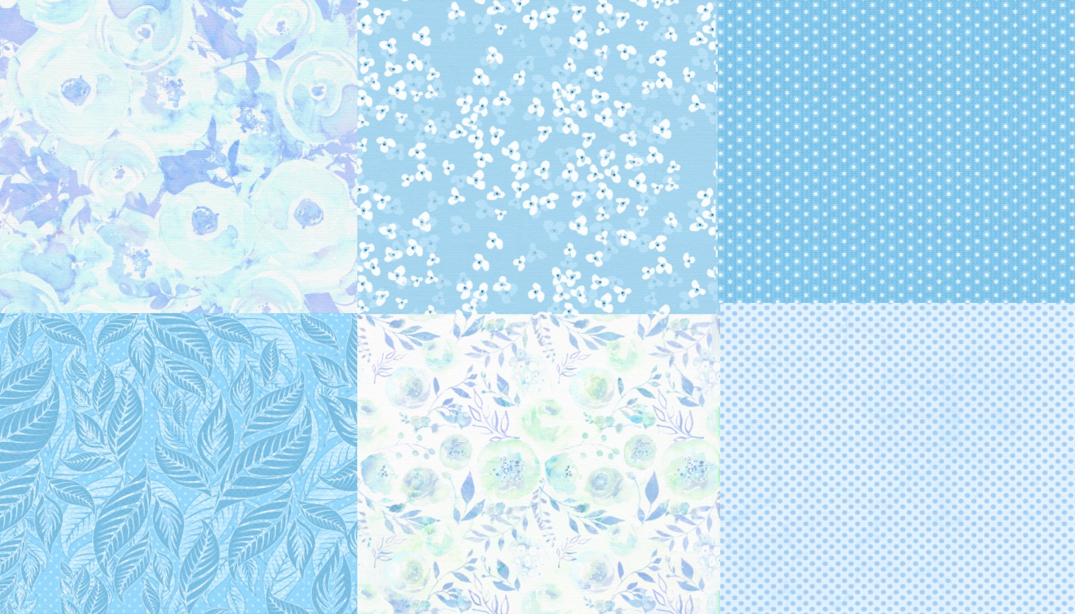 18 Fresh & Fun Blue Scrapbook Papers (99397) | Backgrounds | Design Bundles