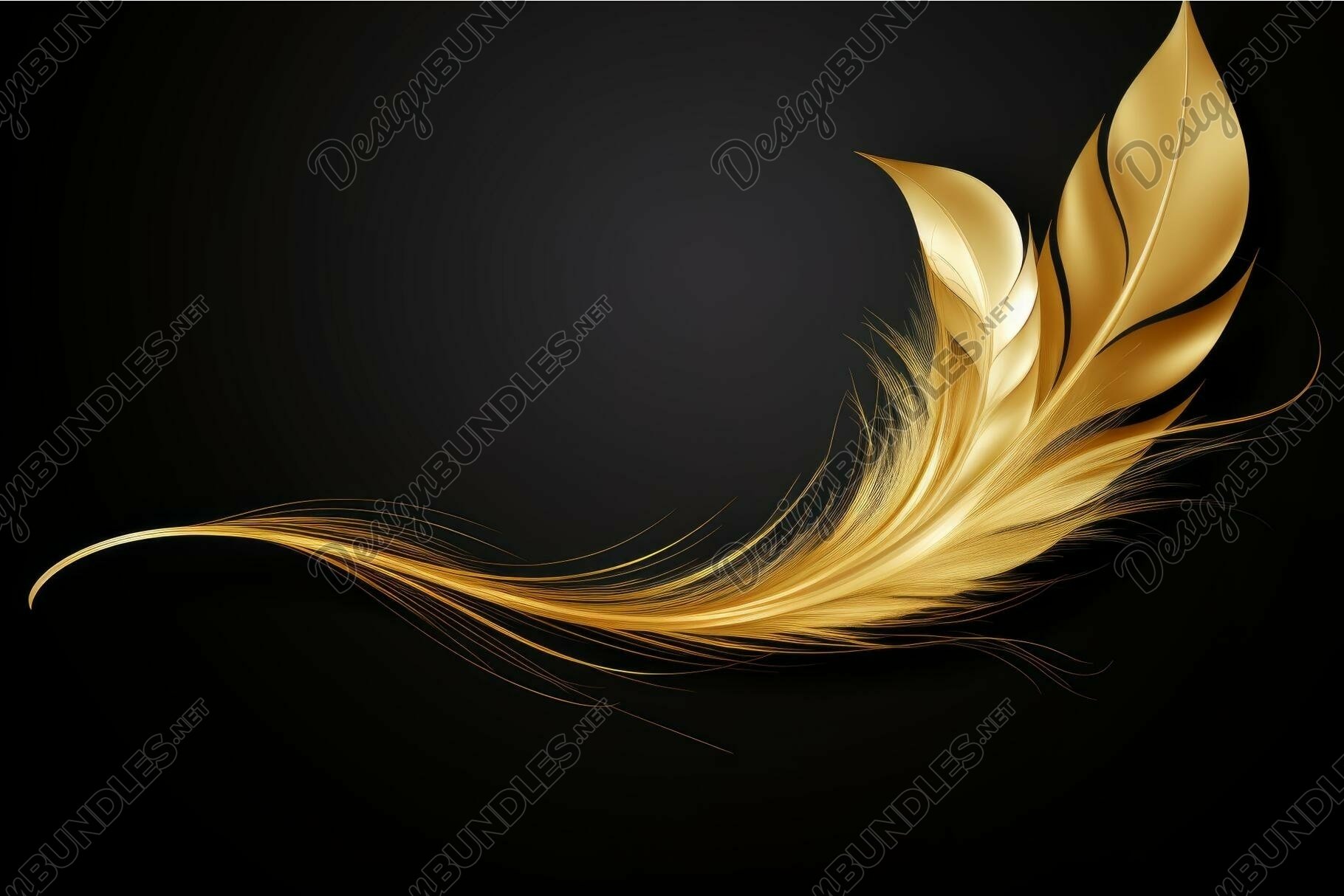 gold-feather-black-background