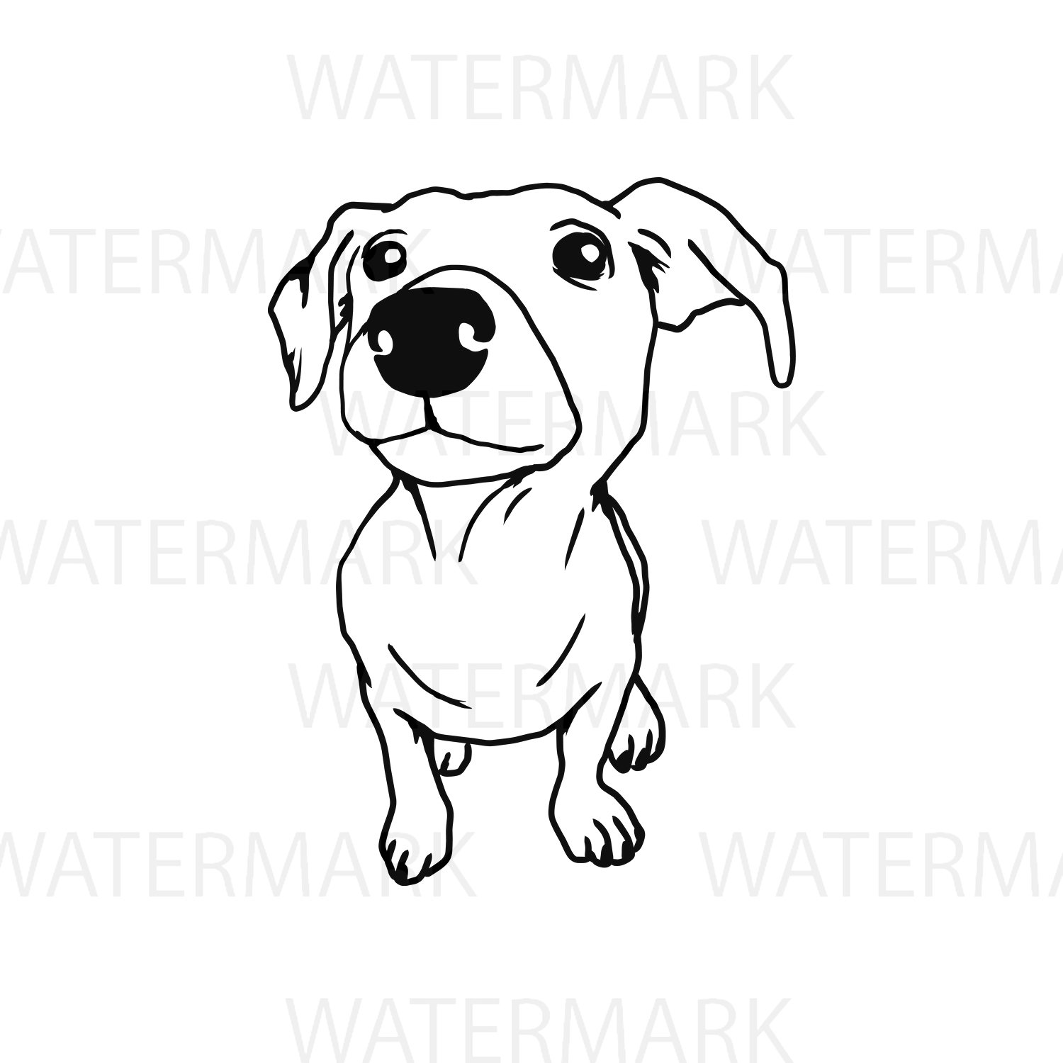 Cute Dogs A Outline SVG/JPG/PNG Hand Drawing (63782) Illustrations