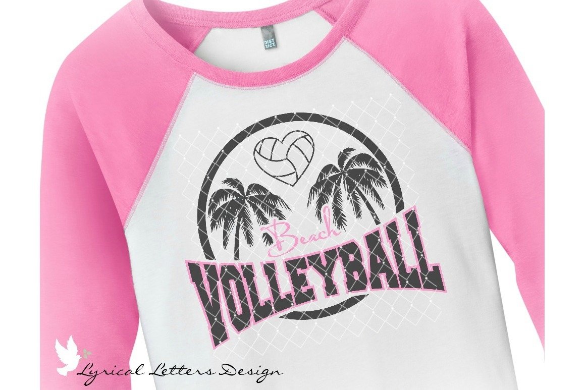 Beach Volleyball with Palm Trees SVG DXF FCM Cut File LL141C (12730