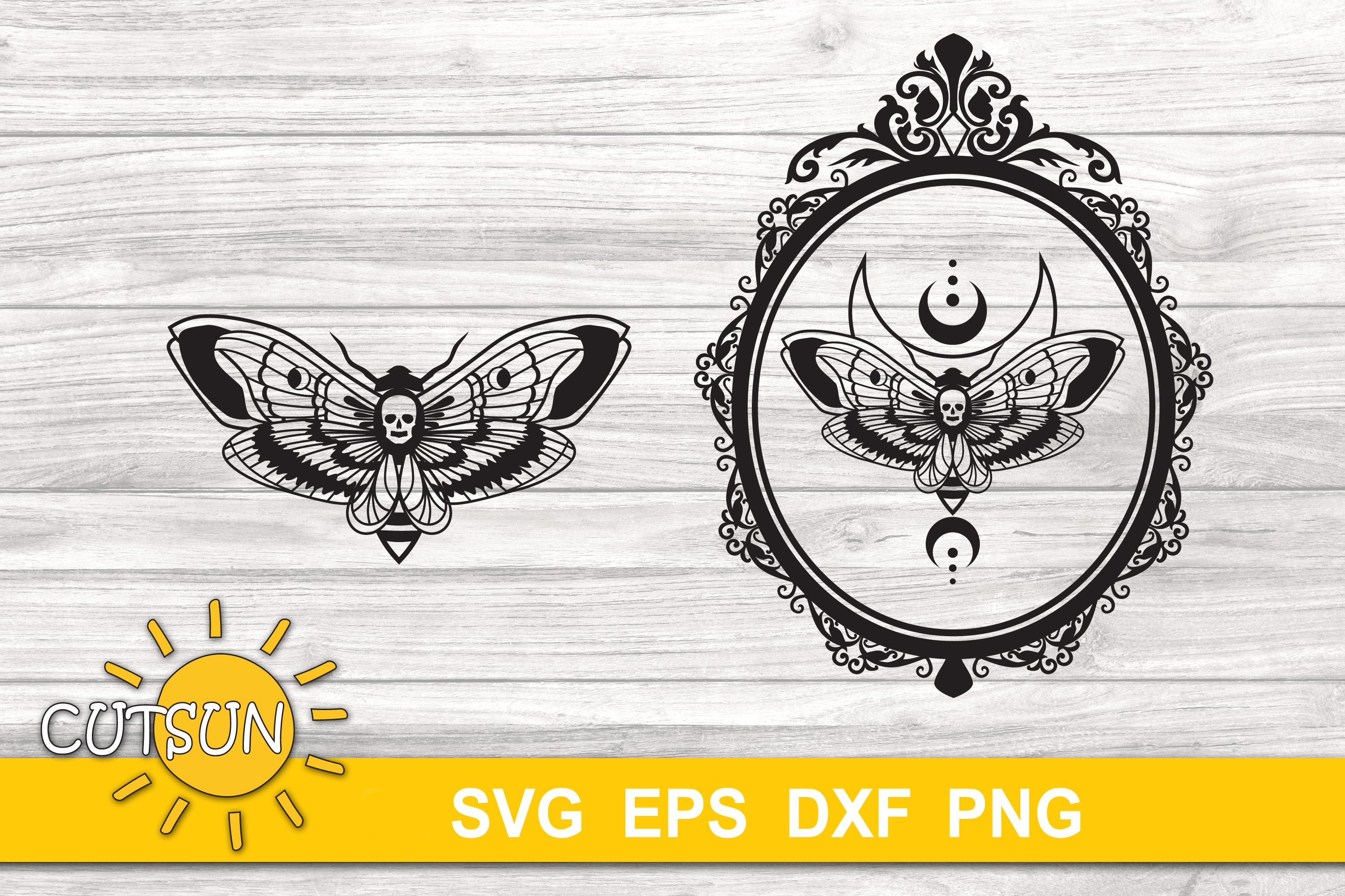 Halloween SVG | Death Moth SVG | Death Moth with Crescent (908854