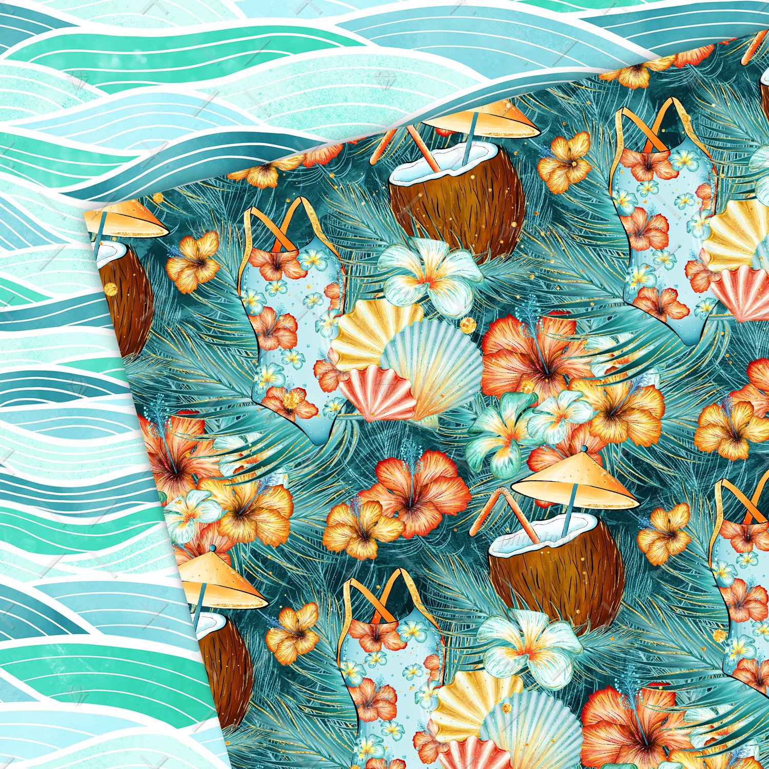 Surfer Girl Digital Papers (102956) | Patterns | Design Bundles