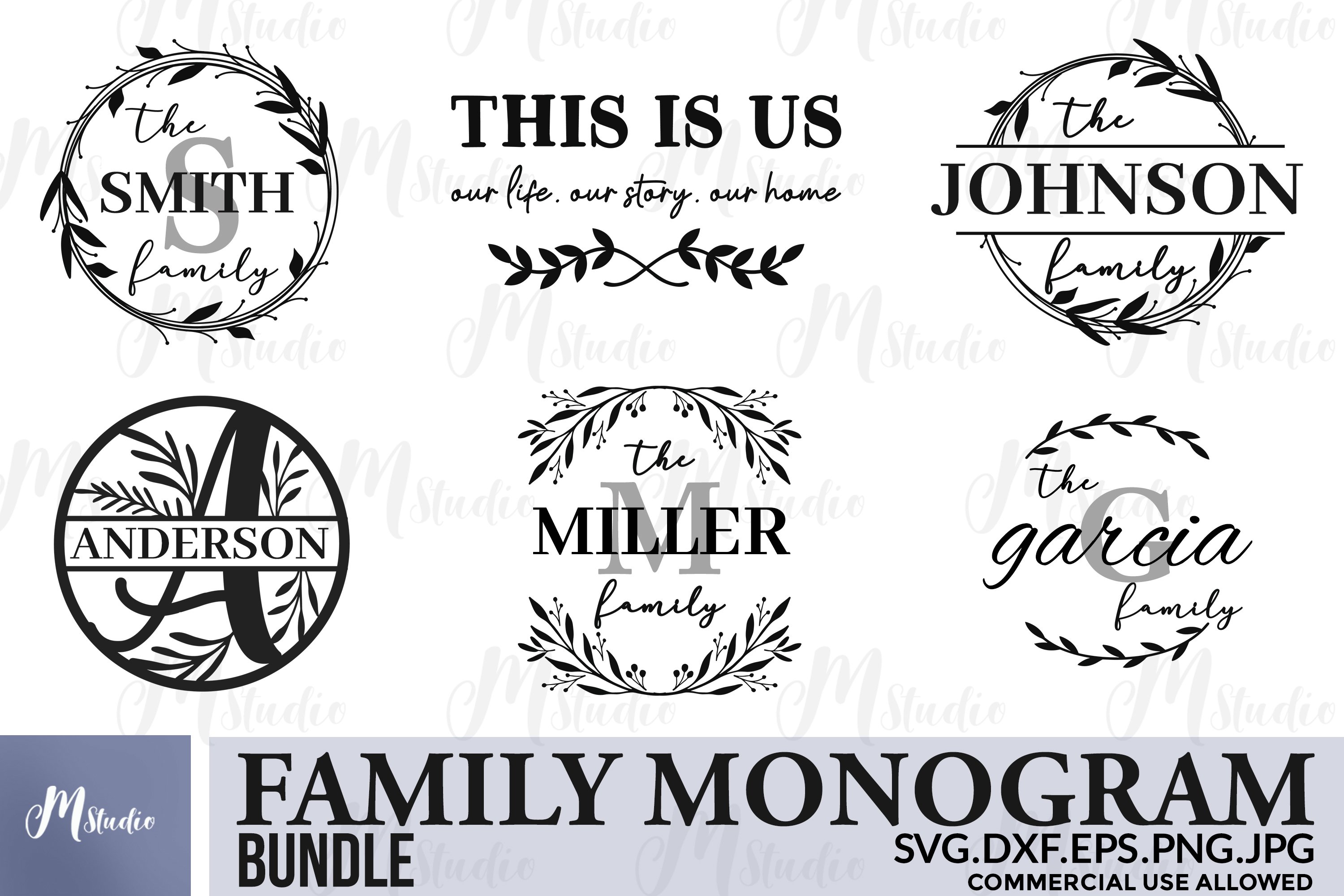 Download Family Monogram Bundle Svg Free Split Monogram Letters 484069 Cut Files Design Bundles