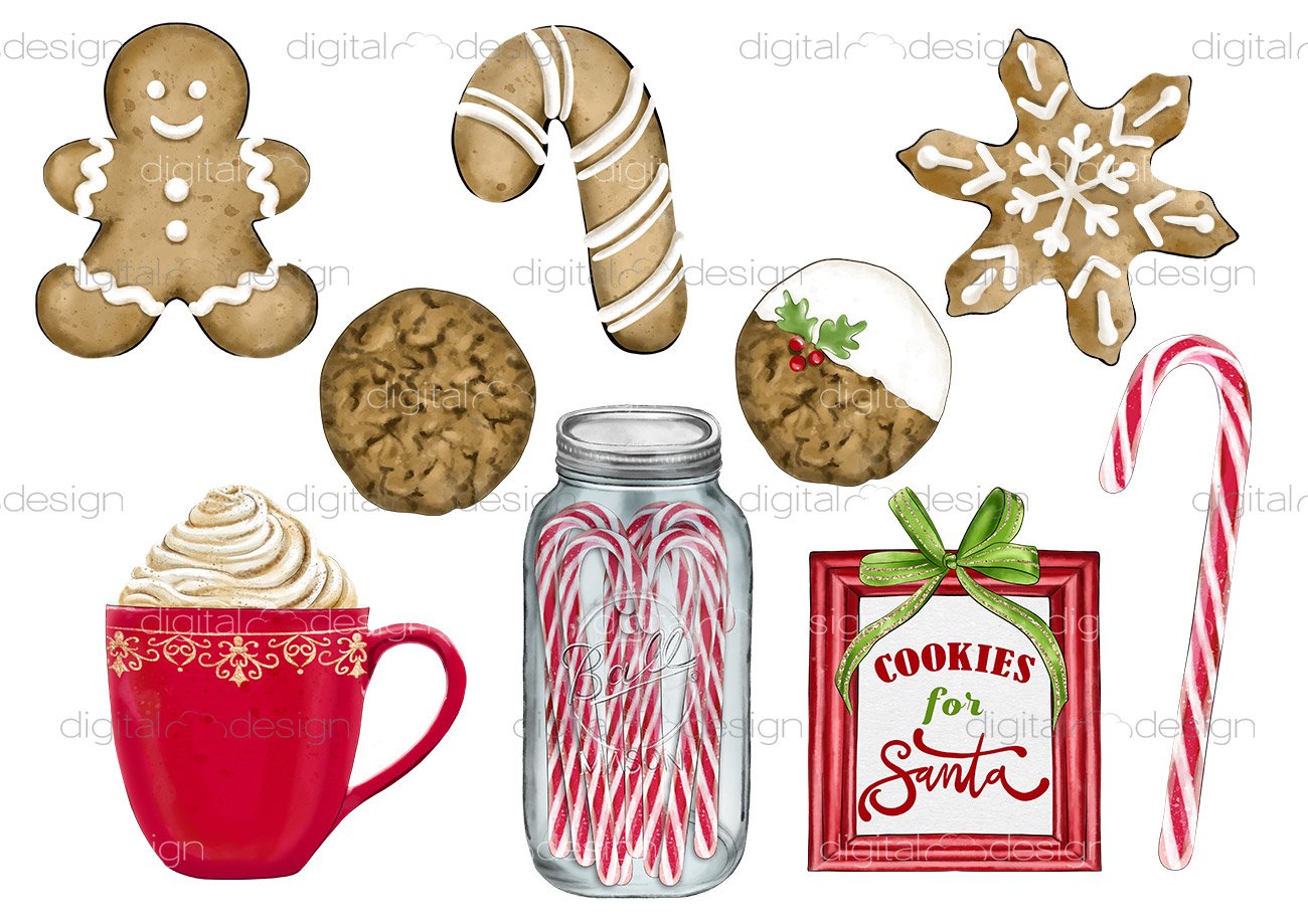 Cookies for Santa - Clipart (367054) | Illustrations | Design Bundles