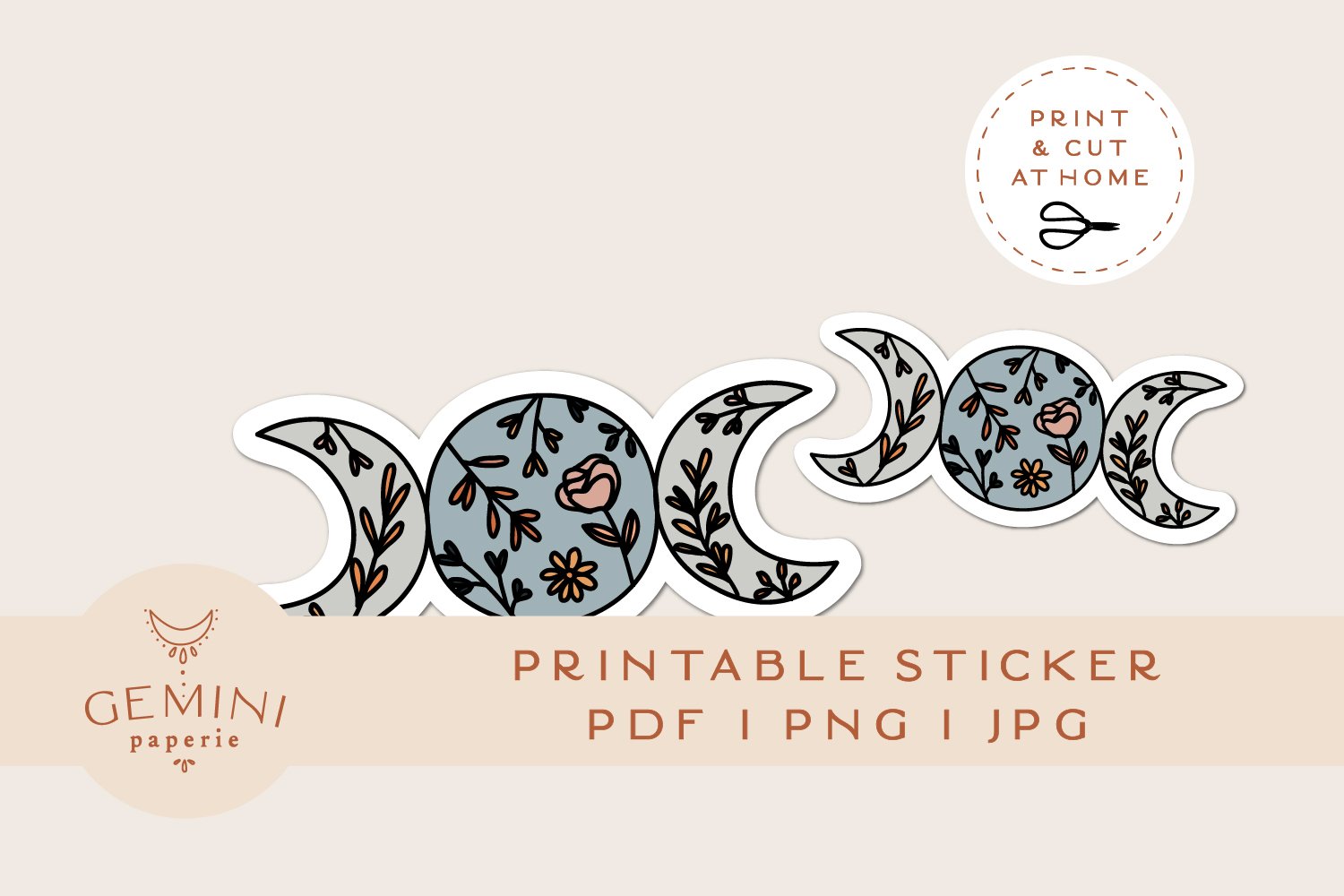printable sticker moon lunar sticker for cricut 994891 stickers design bundles