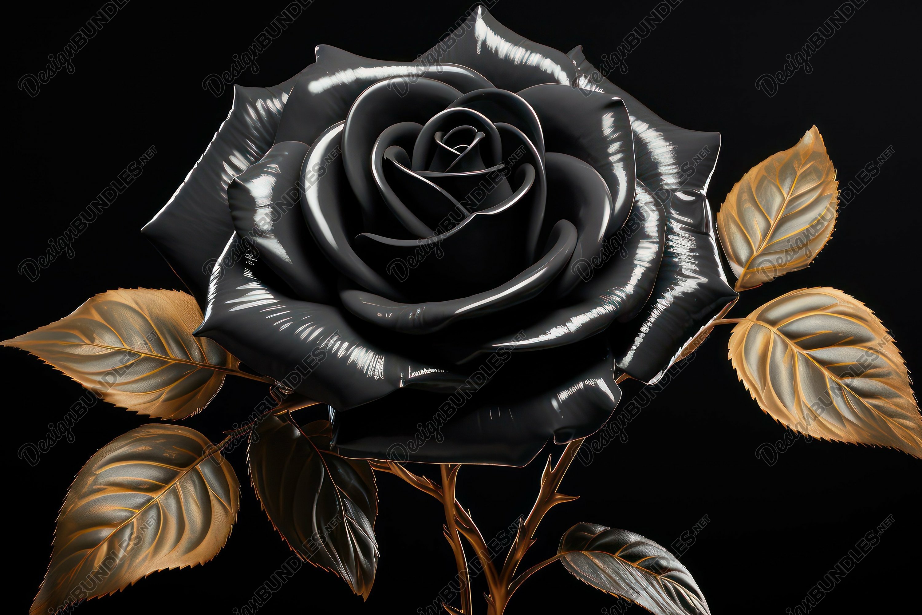 Black Rose Design Wallpaper