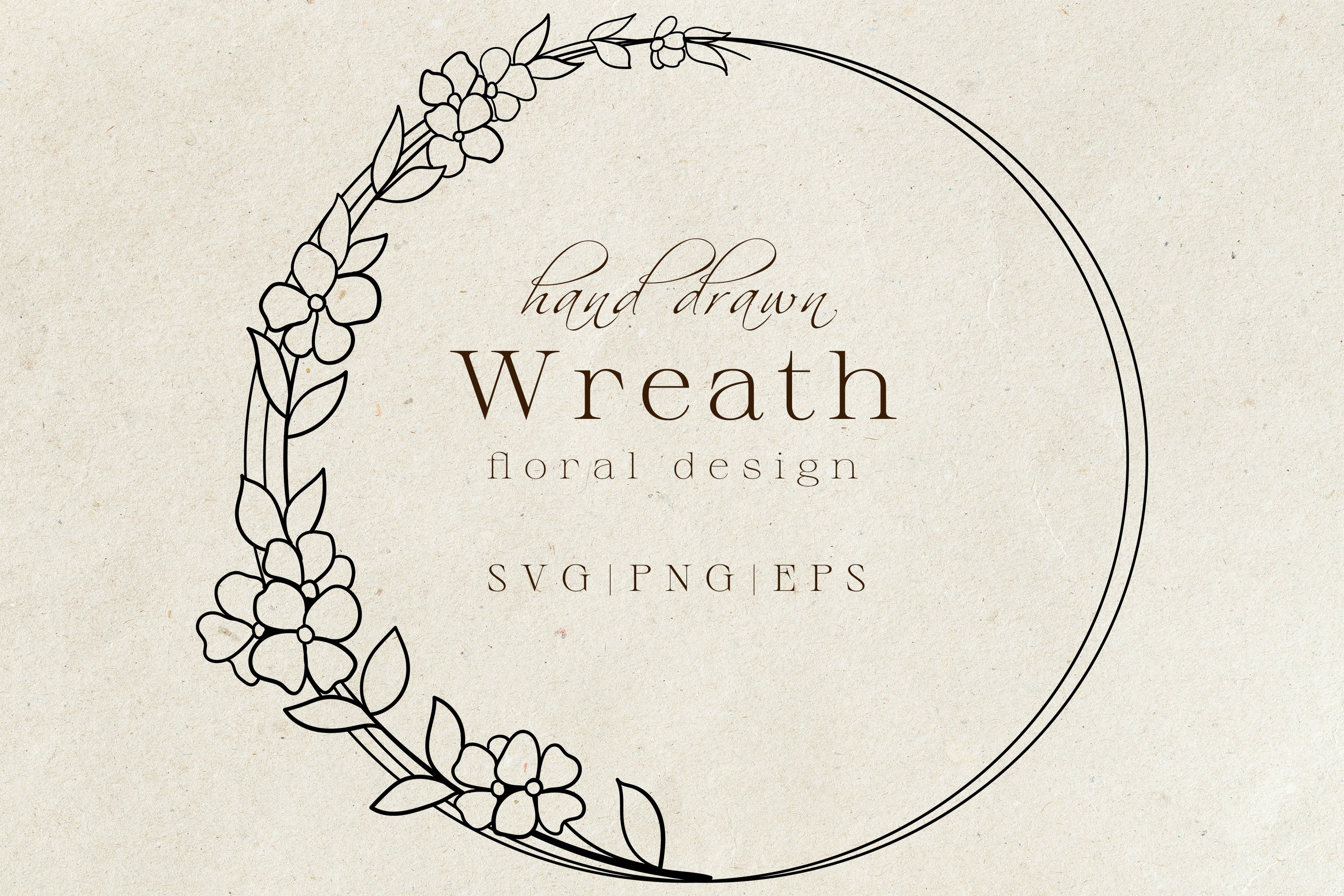 Download Floral Wreath Svg Png Hand Drawn Doodle Flowers 899504 Cut Files Design Bundles