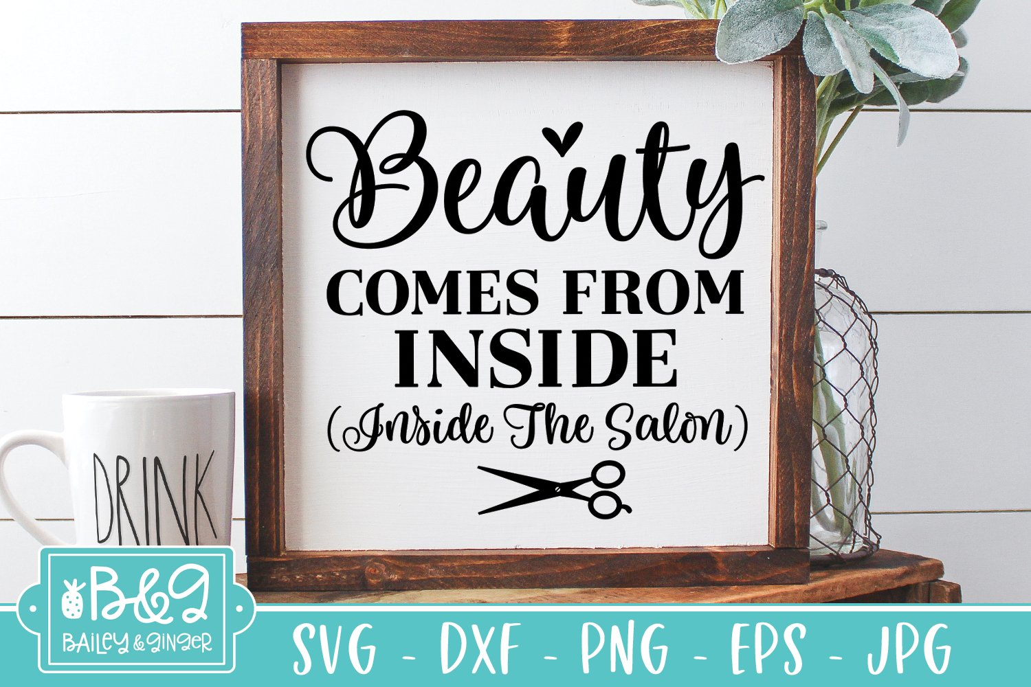 Hair Salon SVG - Beauty Comes From Inside - Hairdresser SVG, image size:1500x1000