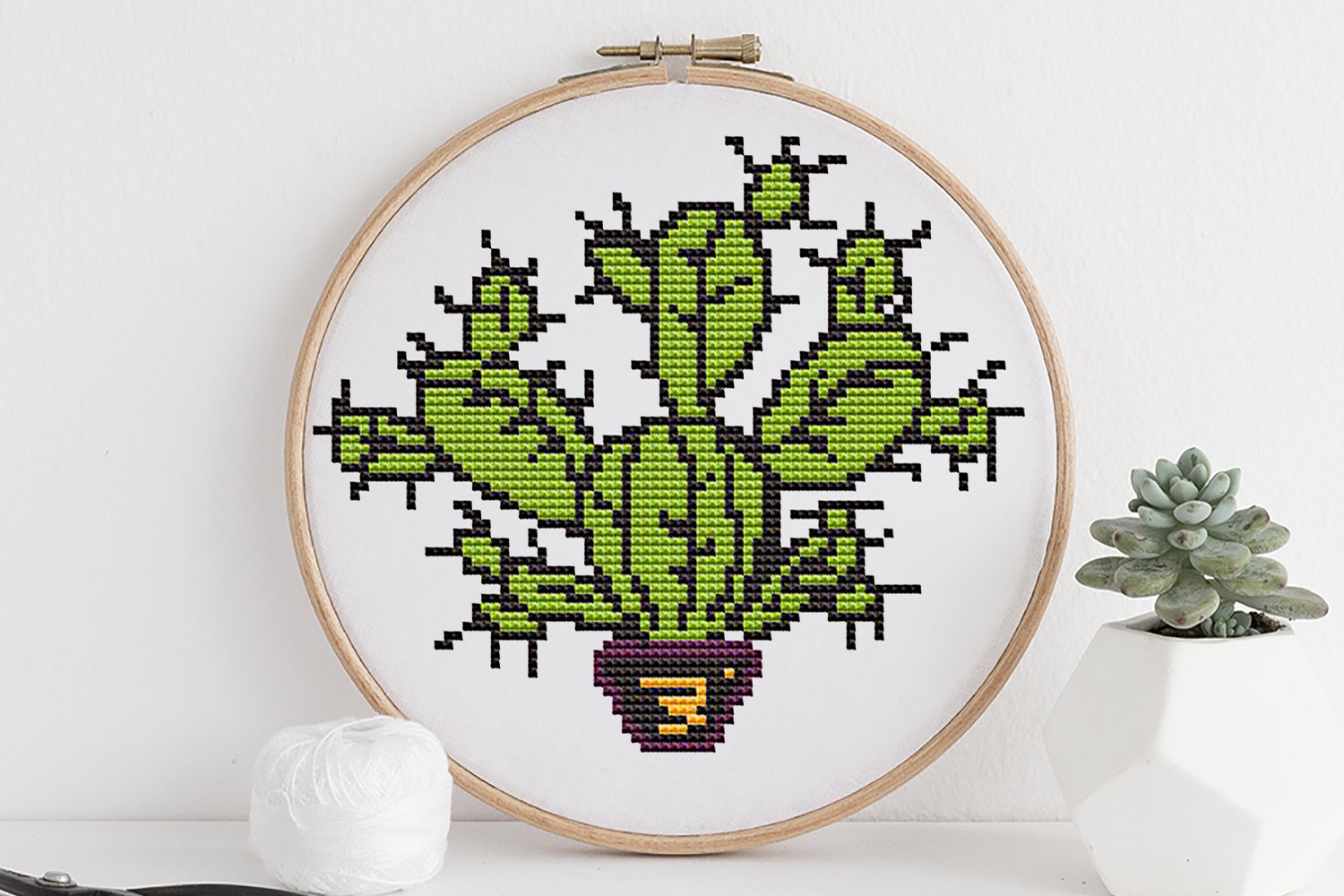 Cactus Cross Stitch Pattern Plant Cross Stitch Floral Cross Stitch Cross Stitch PDF Beginners Cross Stitch Succulent Cross Stitch