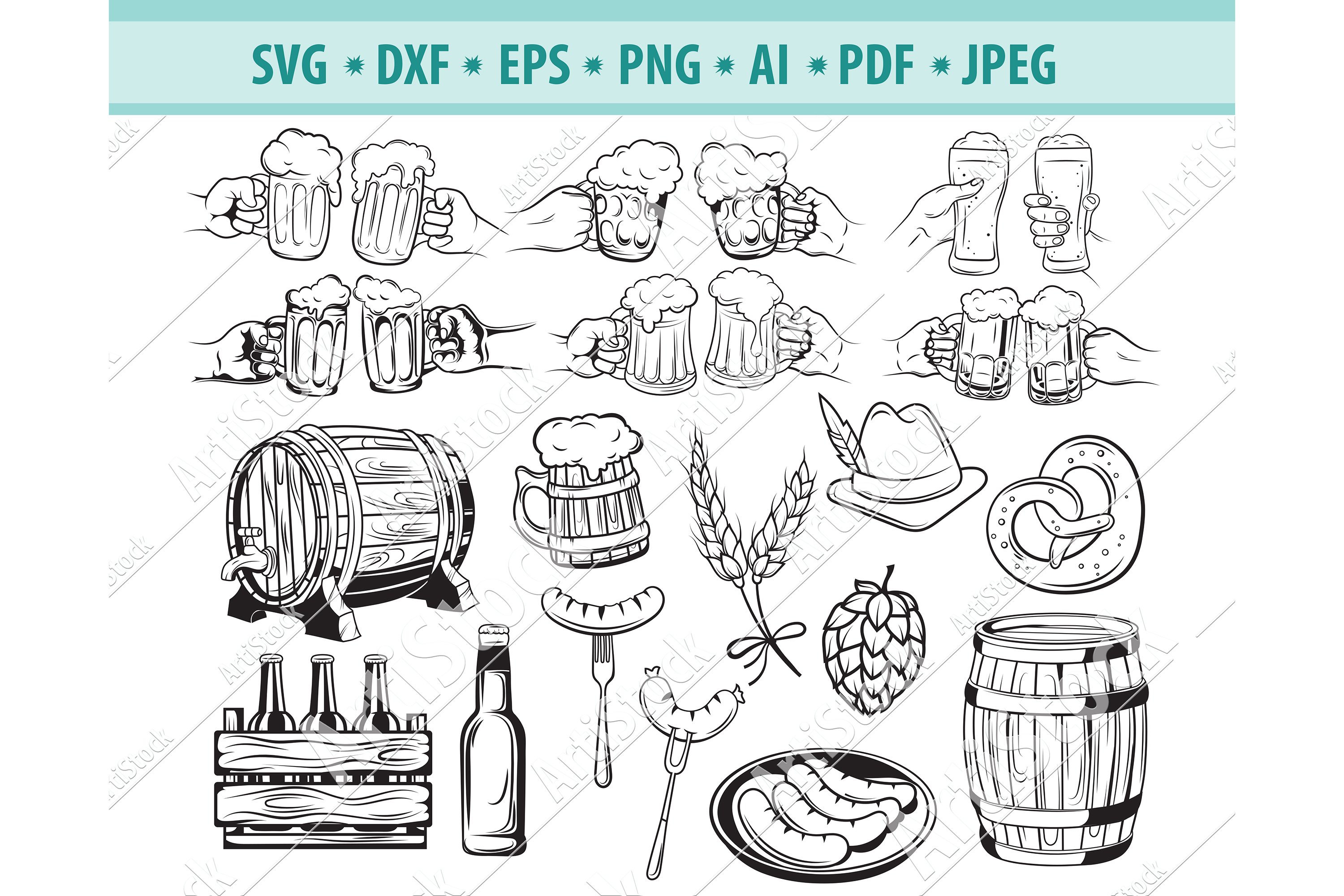 Download BEER SVG, Alcohol svg, beer mugs svg, Drink Dxf, Png, Eps ...