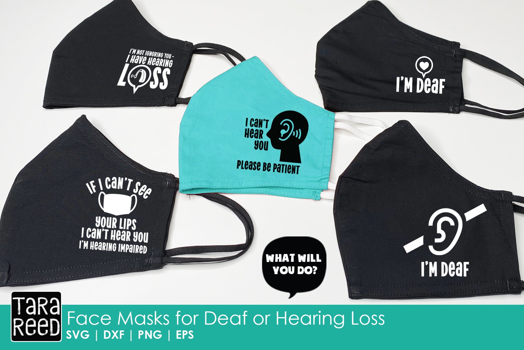 Face Mask Sayings for the Deaf or Hard of Hearing SVG plus (800978