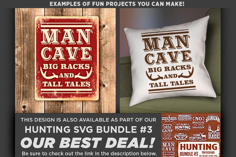 Man Cave Big Racks Tall Tales - Deer HUNTING SVG Files - 852 (146668 ...