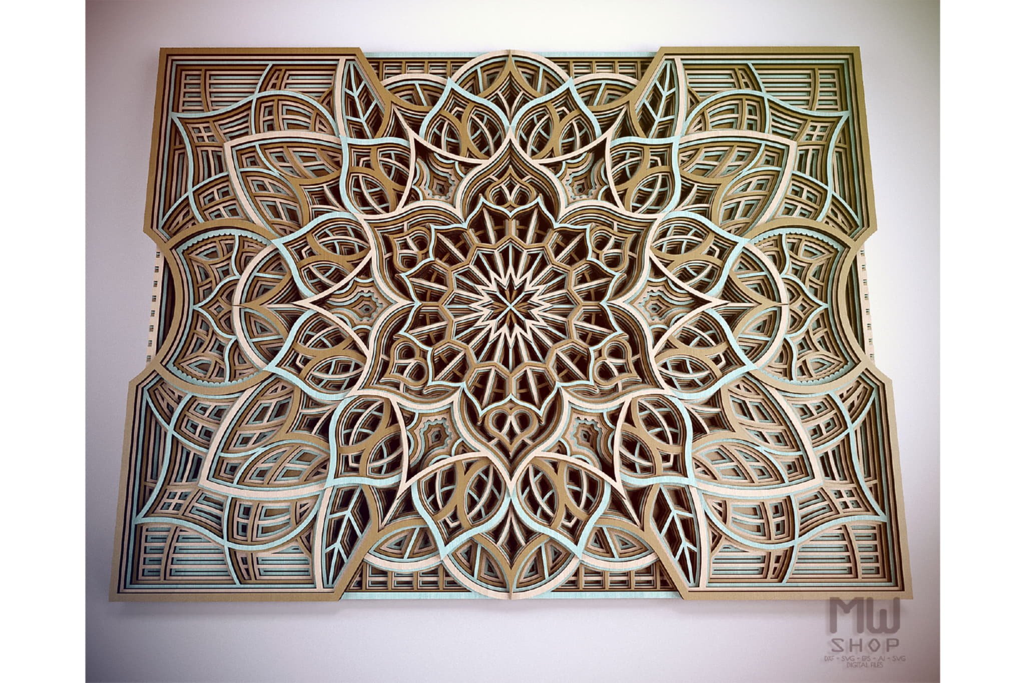 M28 - Multilayer Mandala DXF for Laser cut and CNC router