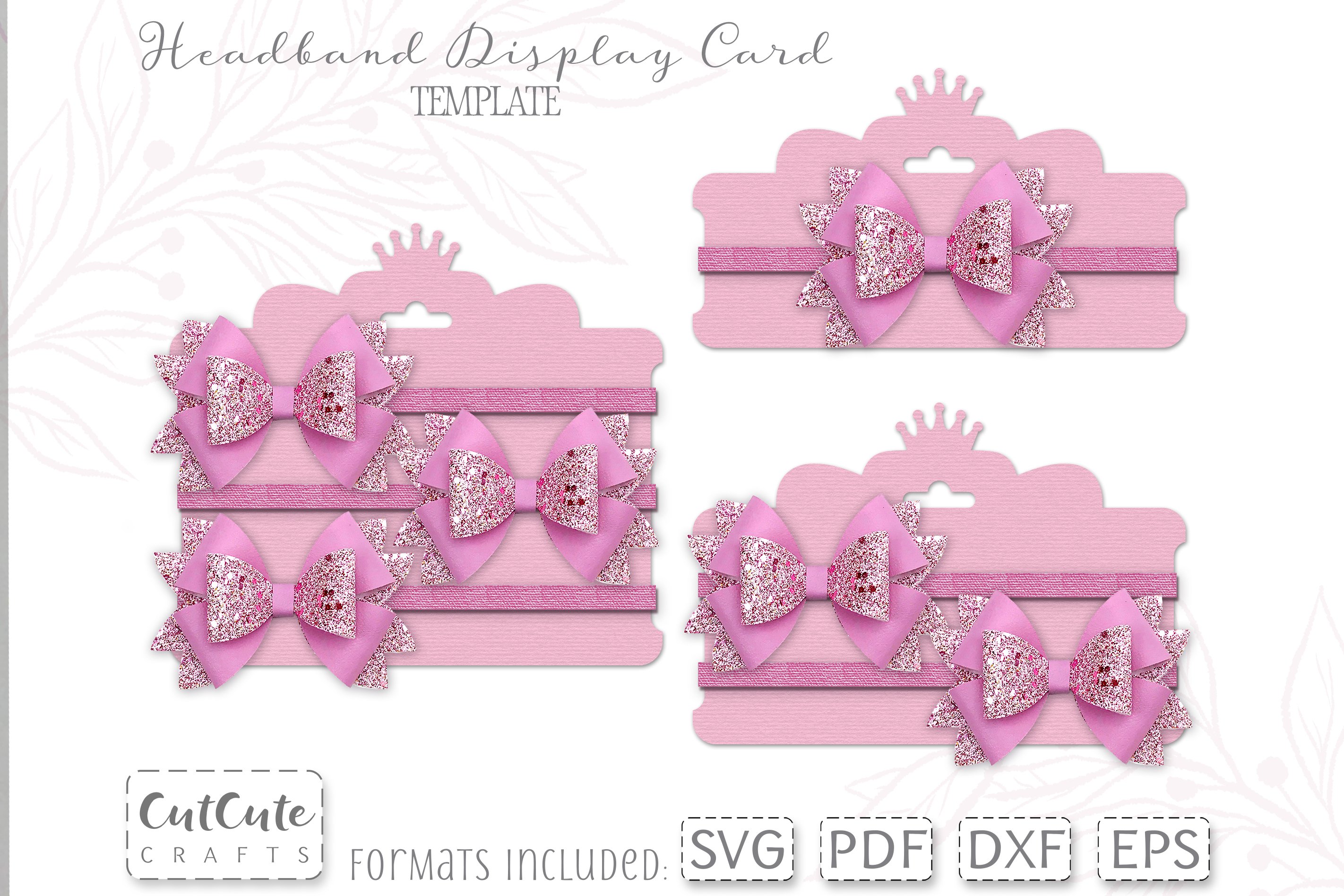 Princess Crown Headband Display Card SVG Template (21 Inside Headband Card Template