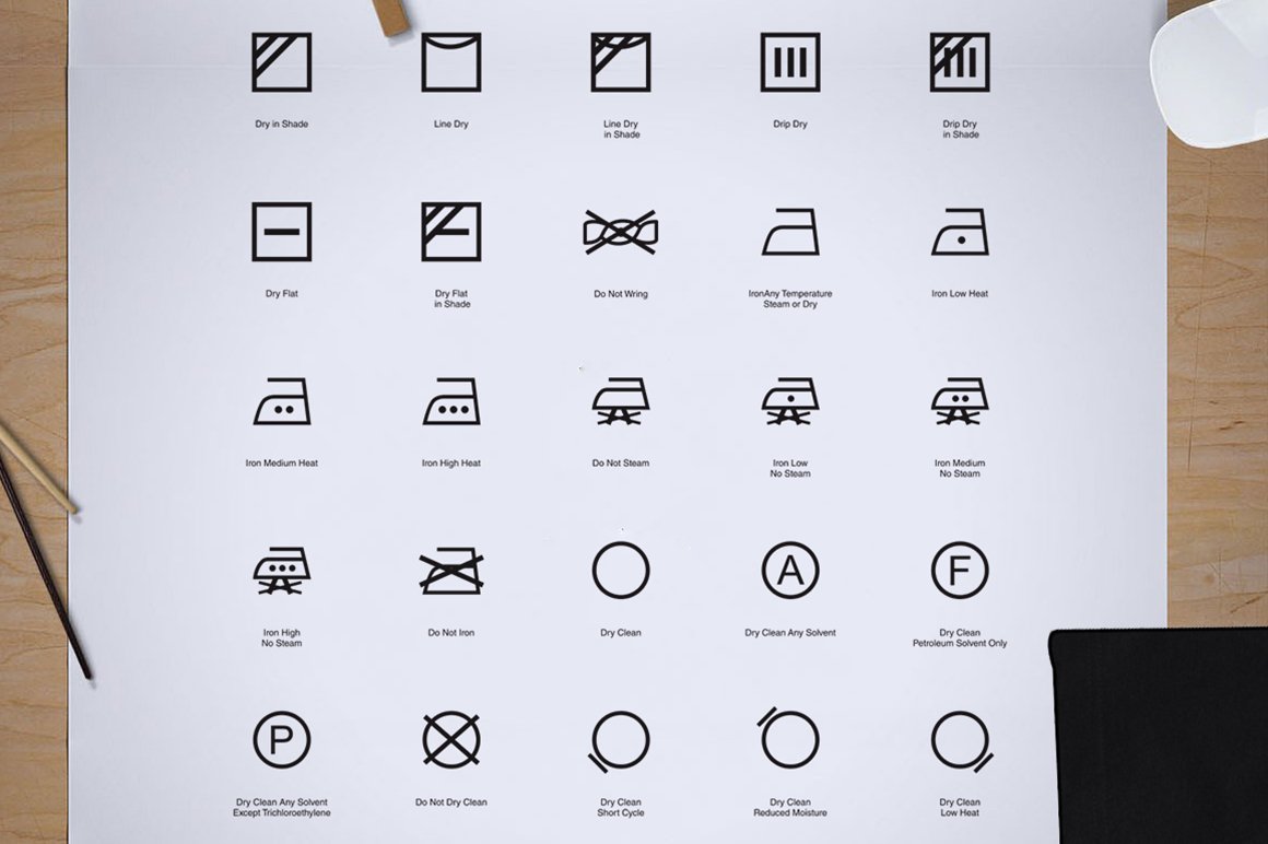 95 Fabric Wash Care Icon/Symbol (317589) Icons Design Bundles