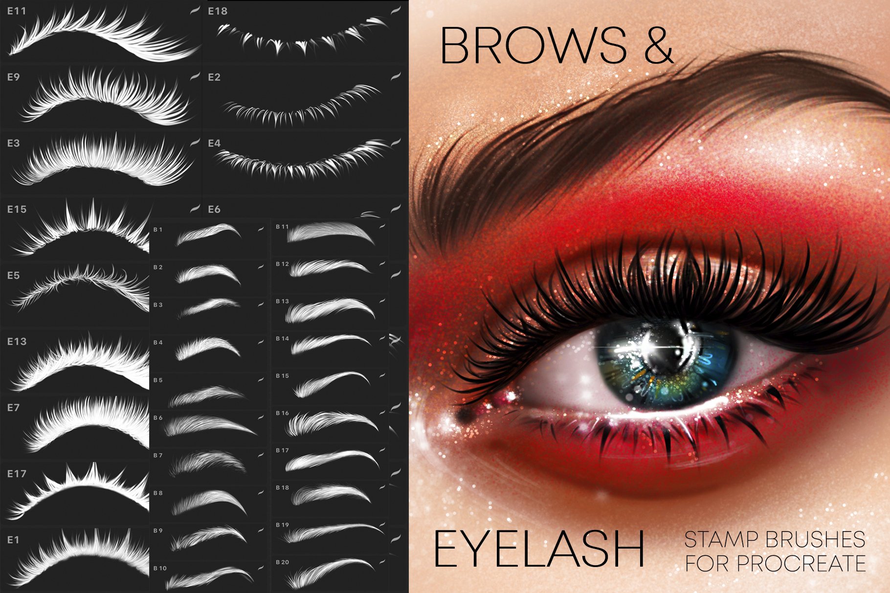 Procreate Eye & Brows brushes Makeup (656467) Procreate Design Bundles